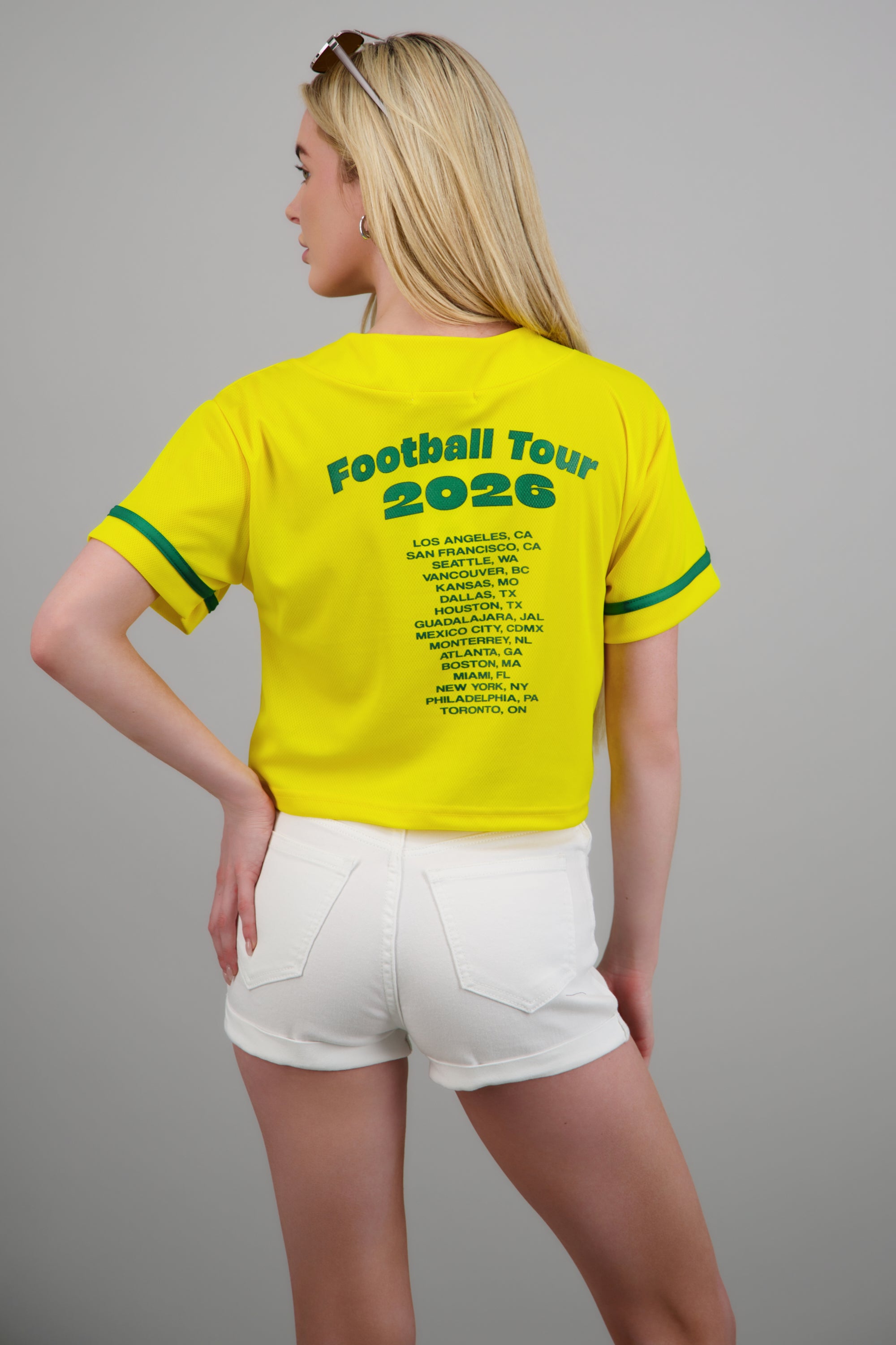 Camisa beisbolera parche brasil AMARILLO