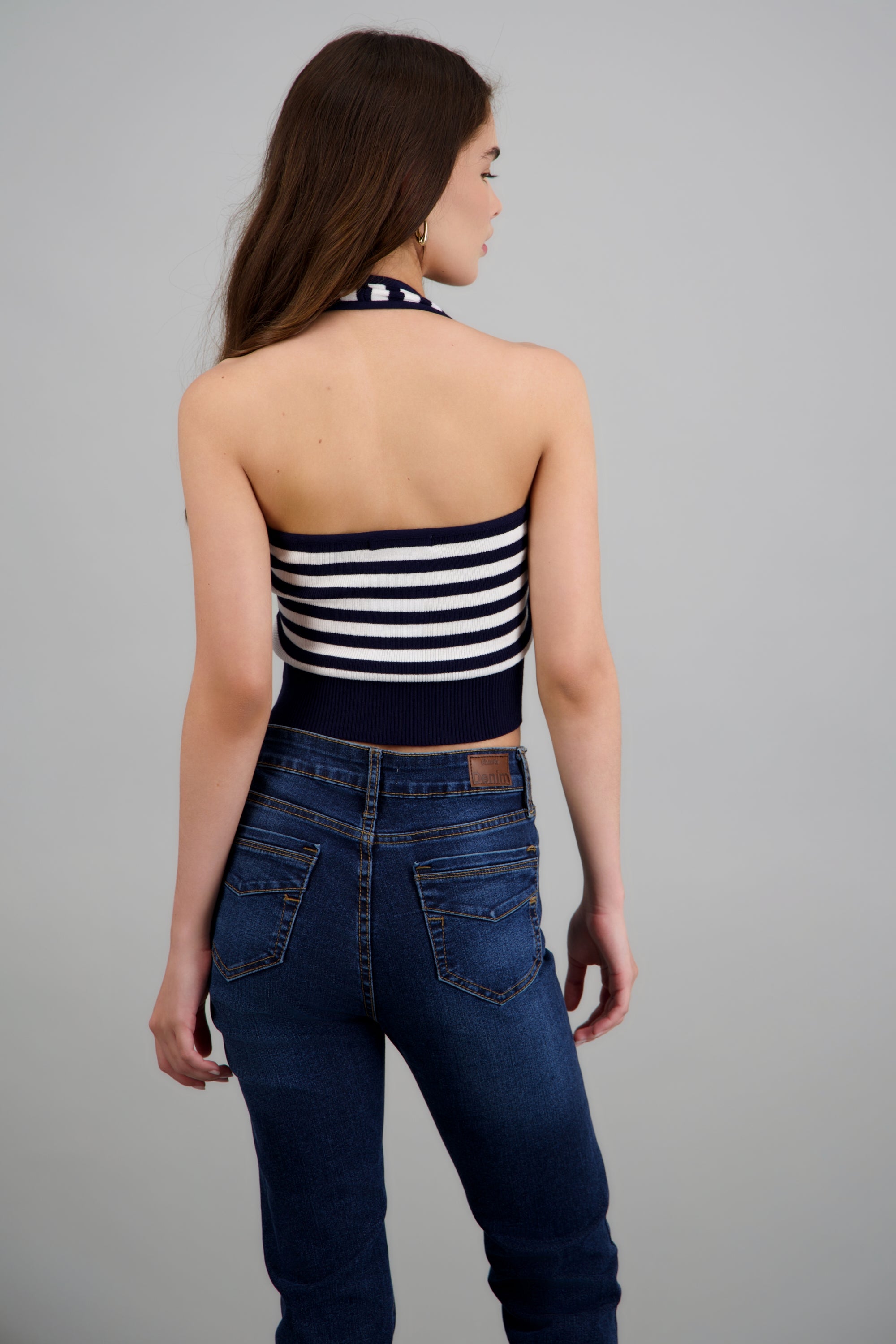 Top halter cruce rayas MARINO