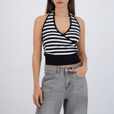 Top halter cruce rayas