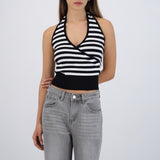 Top halter cruce rayas
