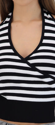 Top halter cruce rayas