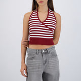 Top halter cruce rayas