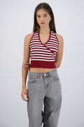 Top halter cruce rayas
