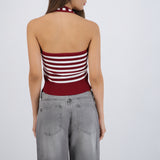 Top halter cruce rayas