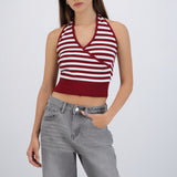 Top halter cruce rayas