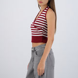 Top halter cruce rayas