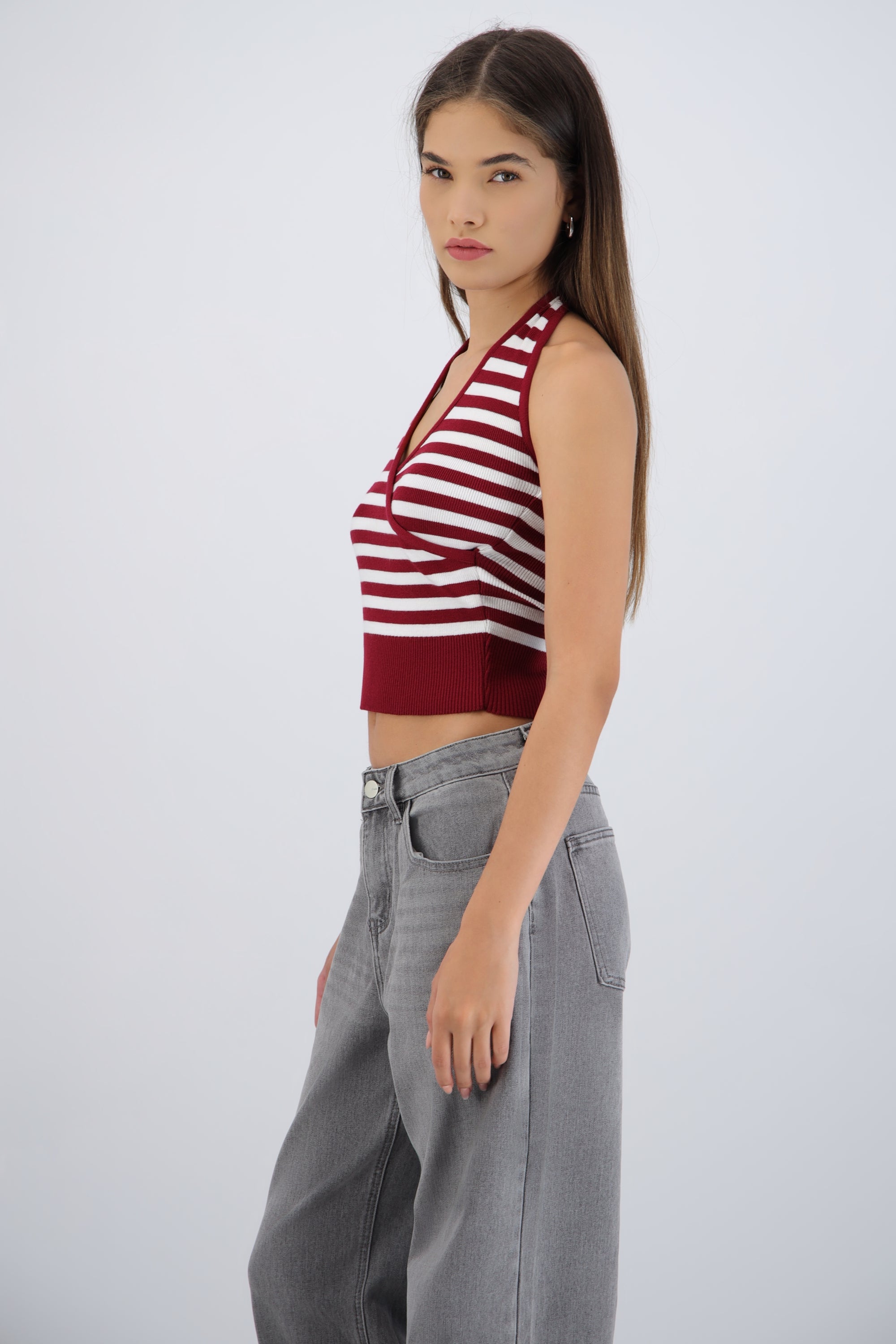Top halter cruce rayas