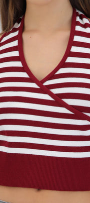 Top halter cruce rayas
