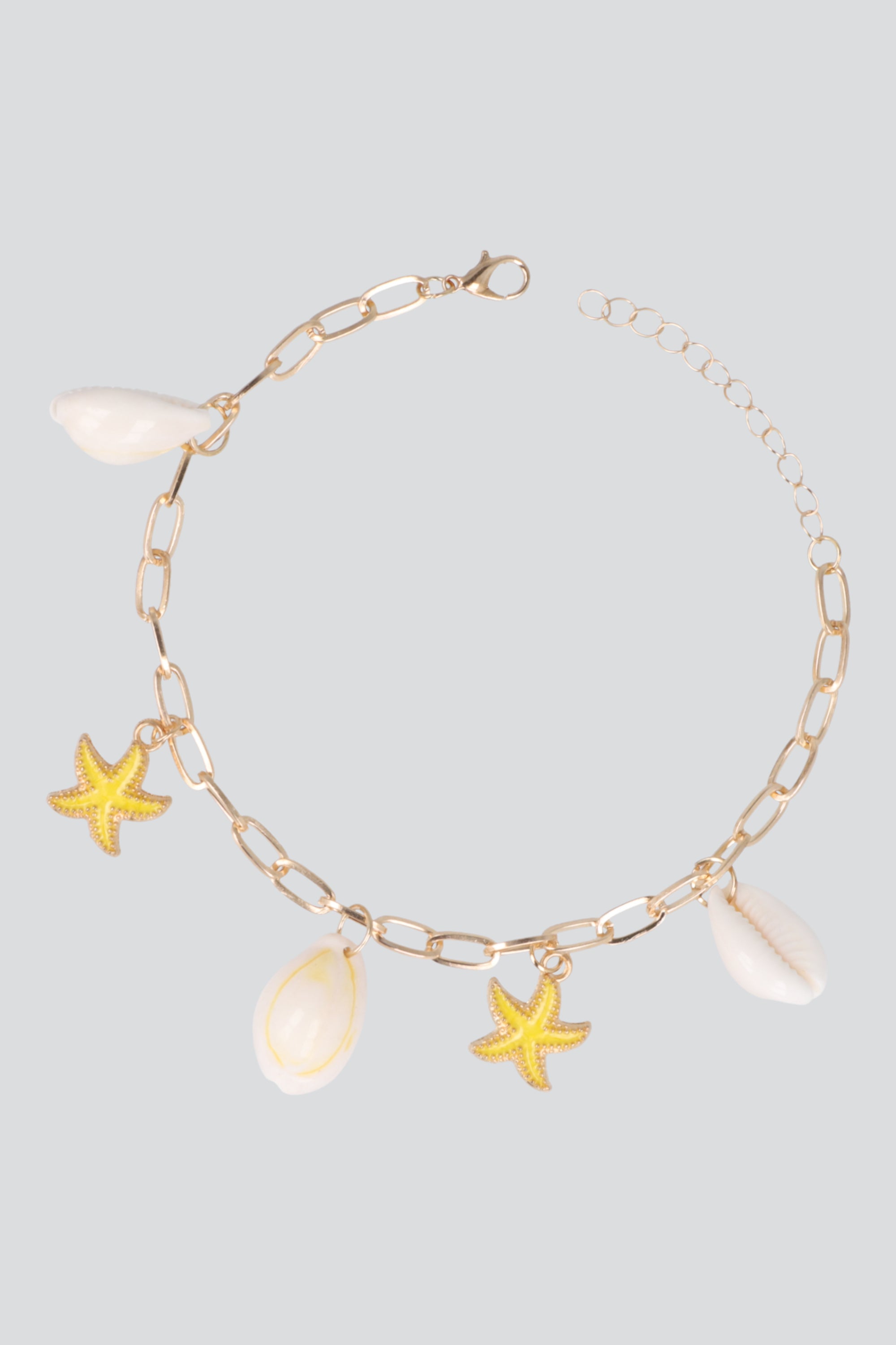 ANKLET CADENA CONCHAS MAR AMARILLO