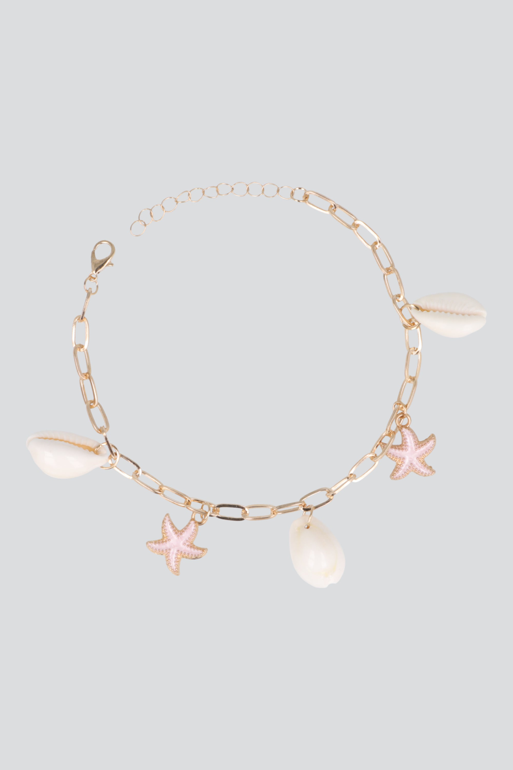 ANKLET CADENA CONCHAS MAR ROSA