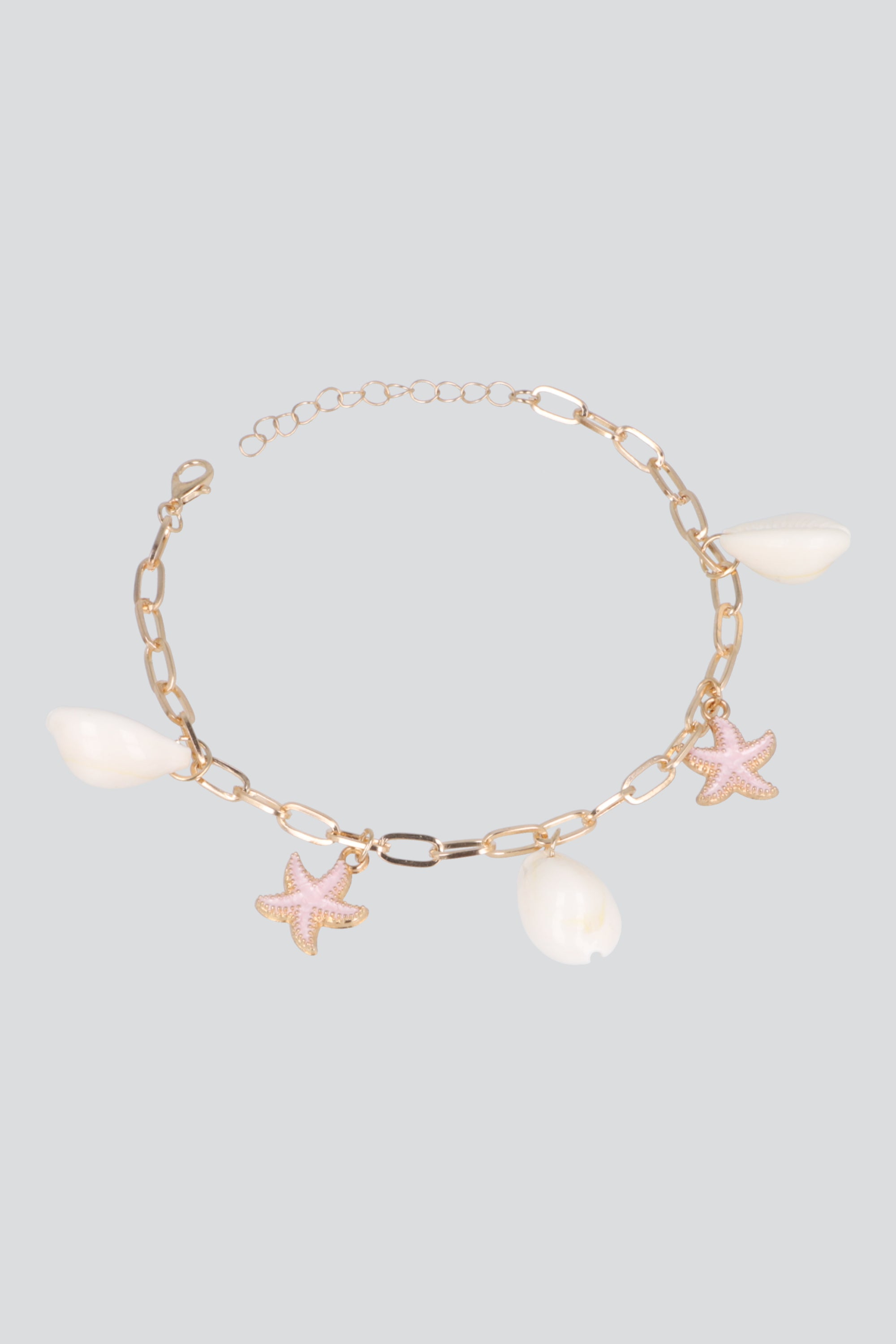 ANKLET CADENA CONCHAS MAR ROSA