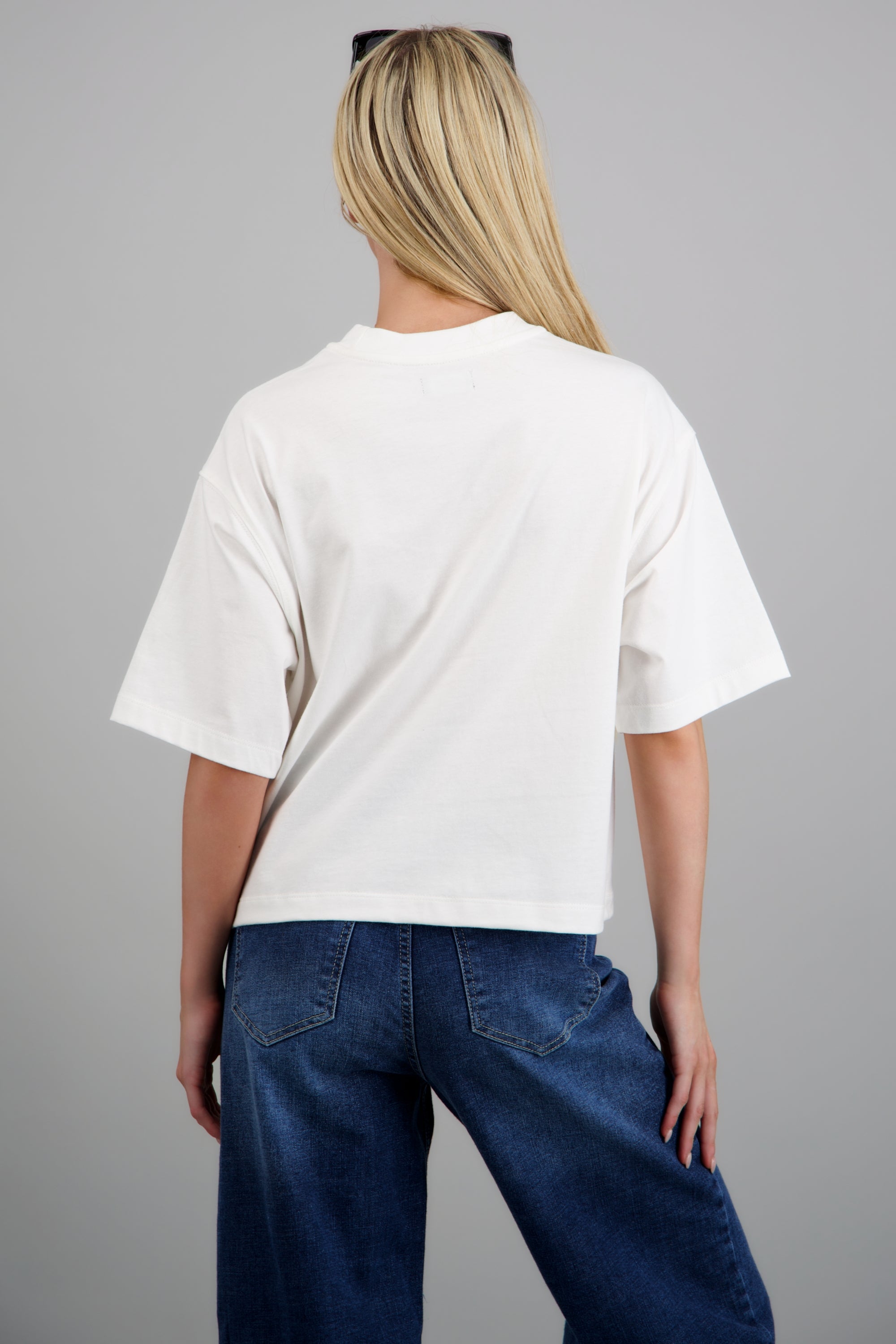 Playera oversized bordado Amalfi Coast BLANCO