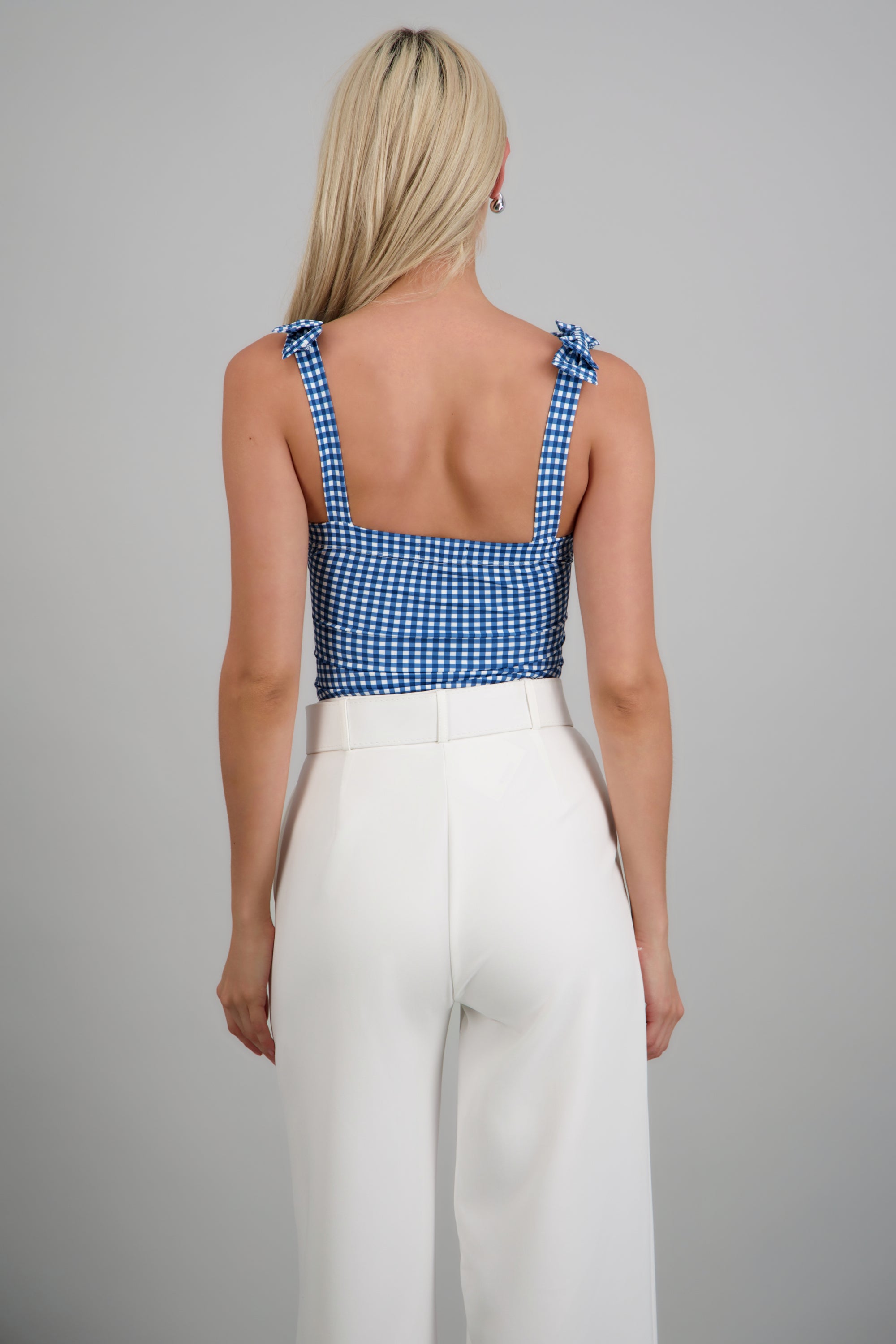 Bodysuit moños estampado gingham MARINO COMBO