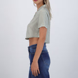 Camisa manga corta rayas satinada