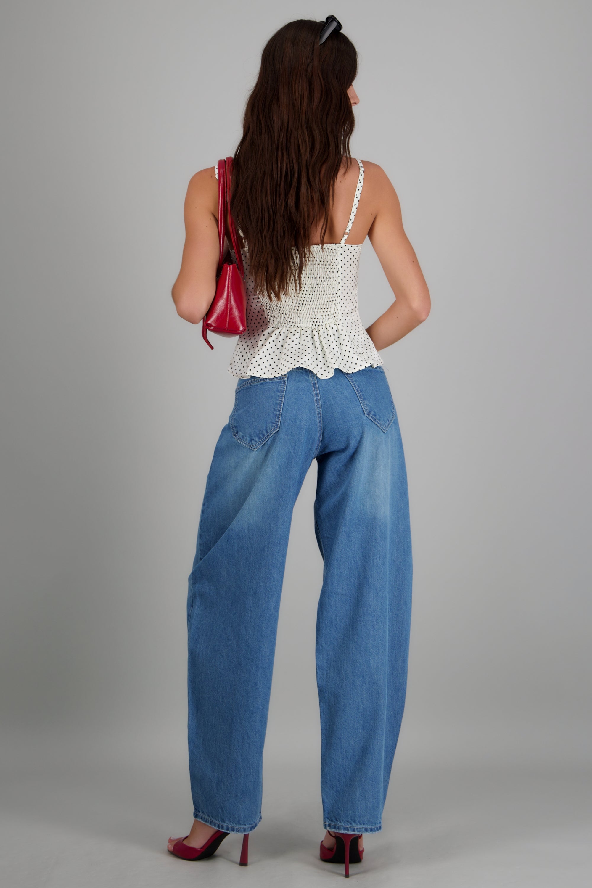 Jeans barrel cinturon MEDIUM WASH