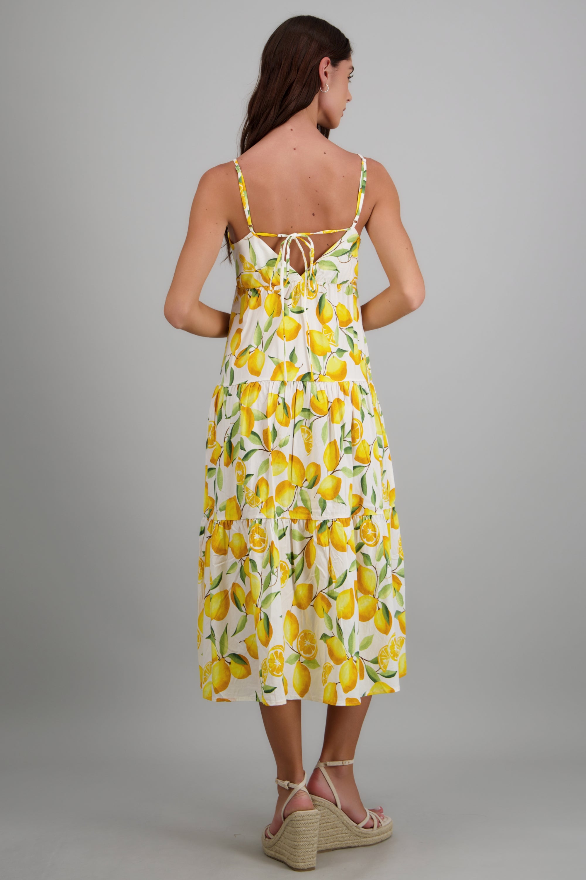 Vestido bloques estampado limones AMARILLO COMBO