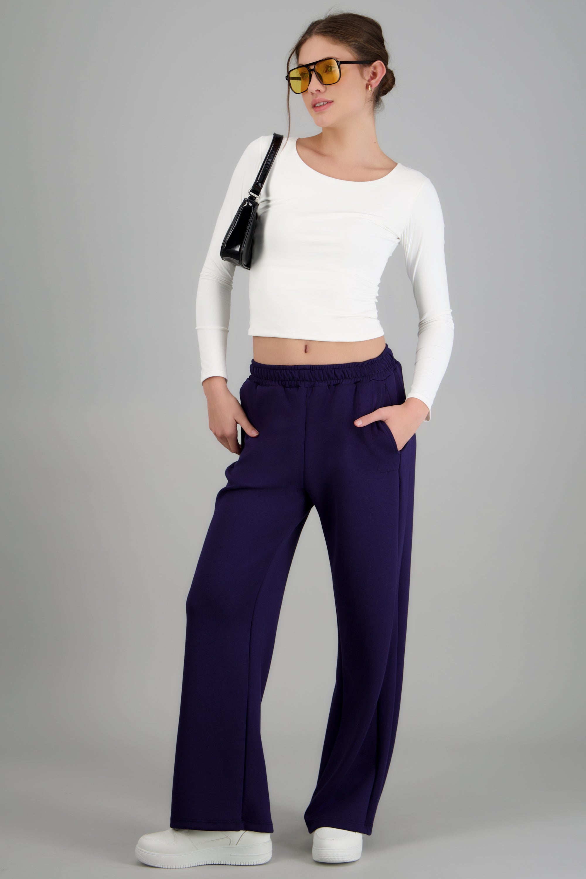 Pants lisos con bolsas MARINO