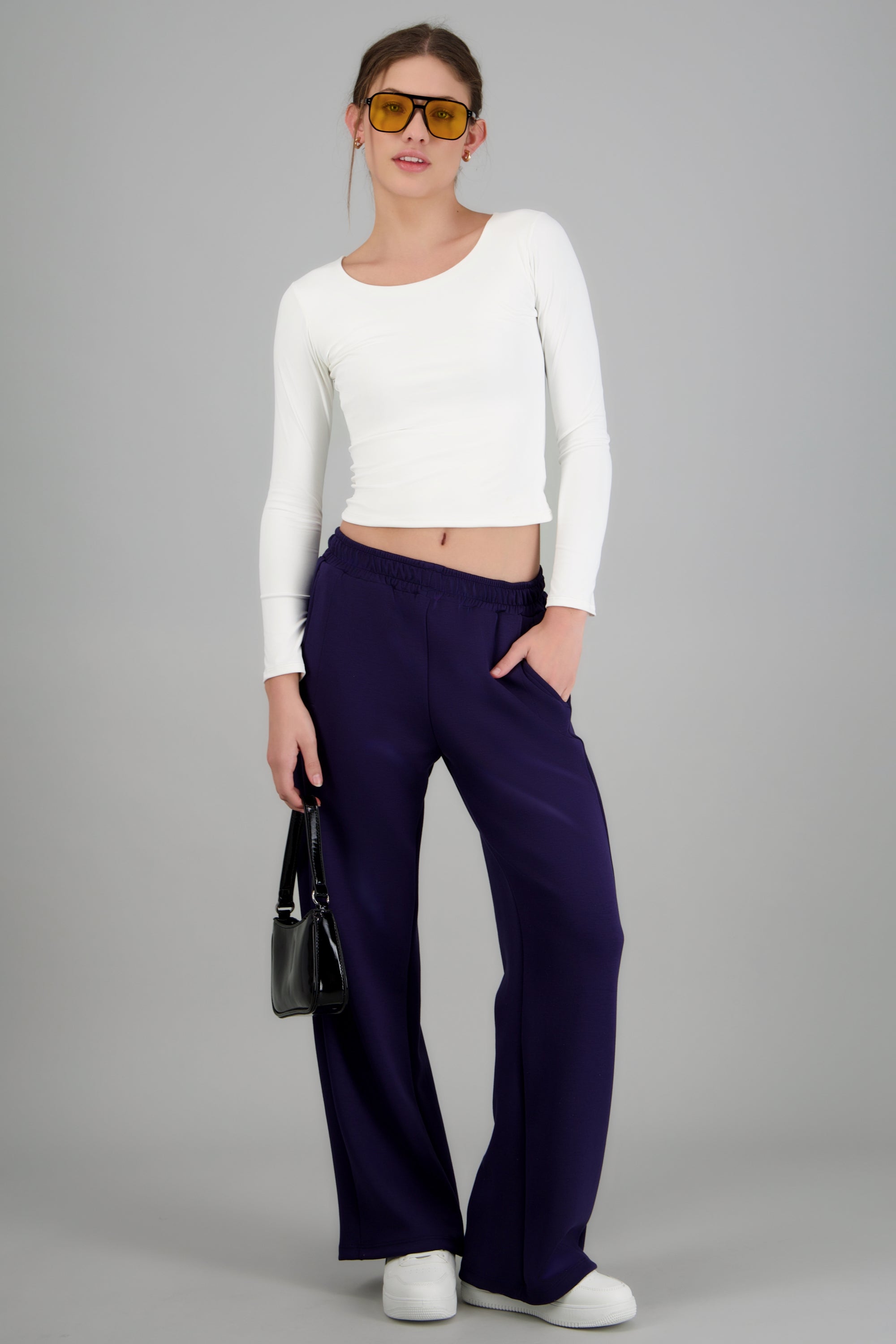 Pants lisos con bolsas MARINO
