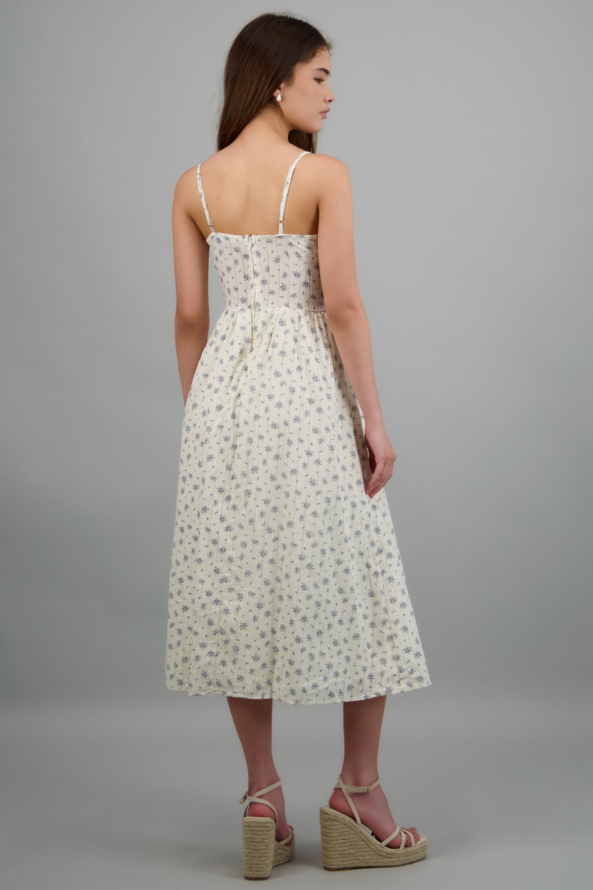 Vestido mini flores BLANCO COMBO