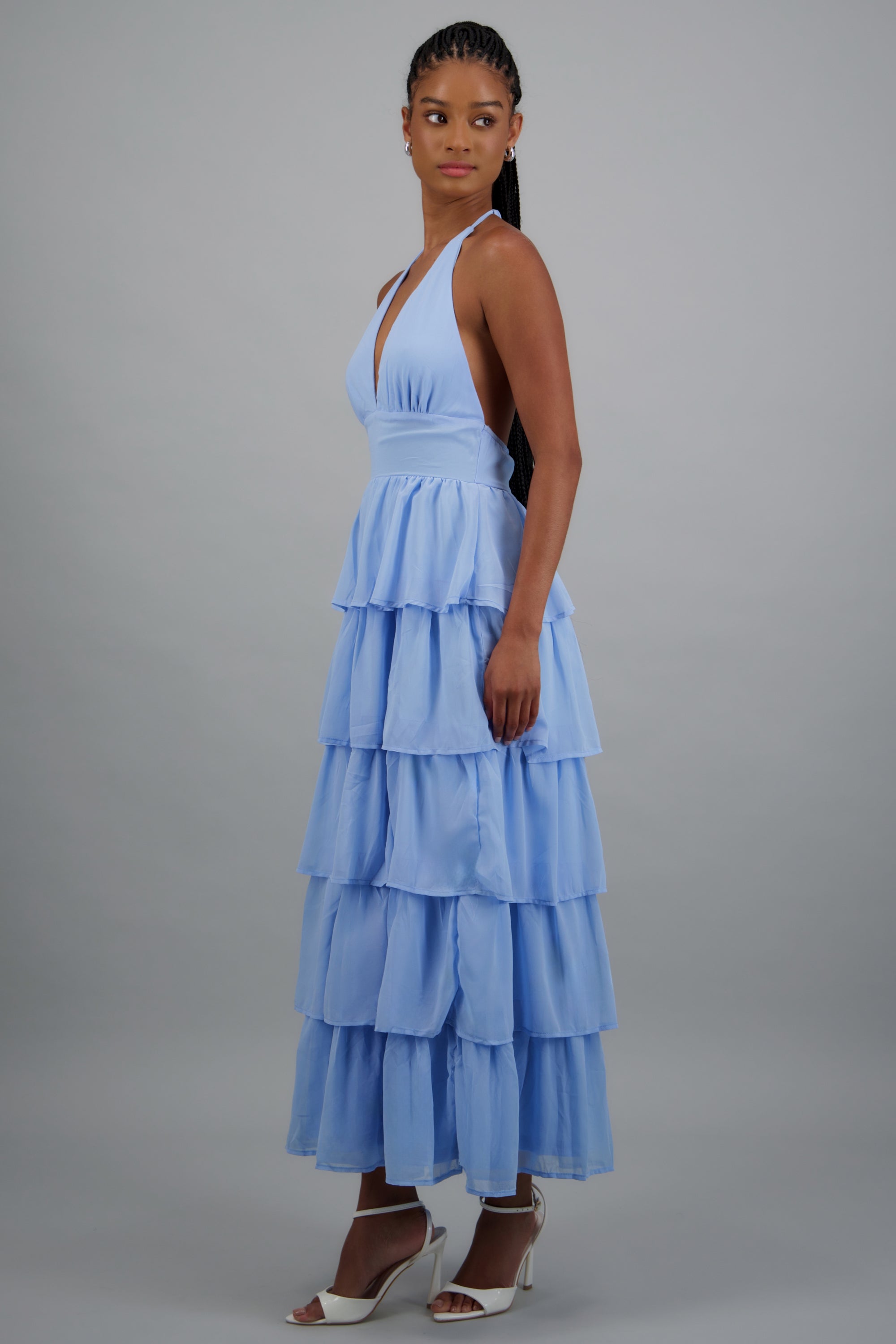 Vestido maxi olanes AZUL CIELO
