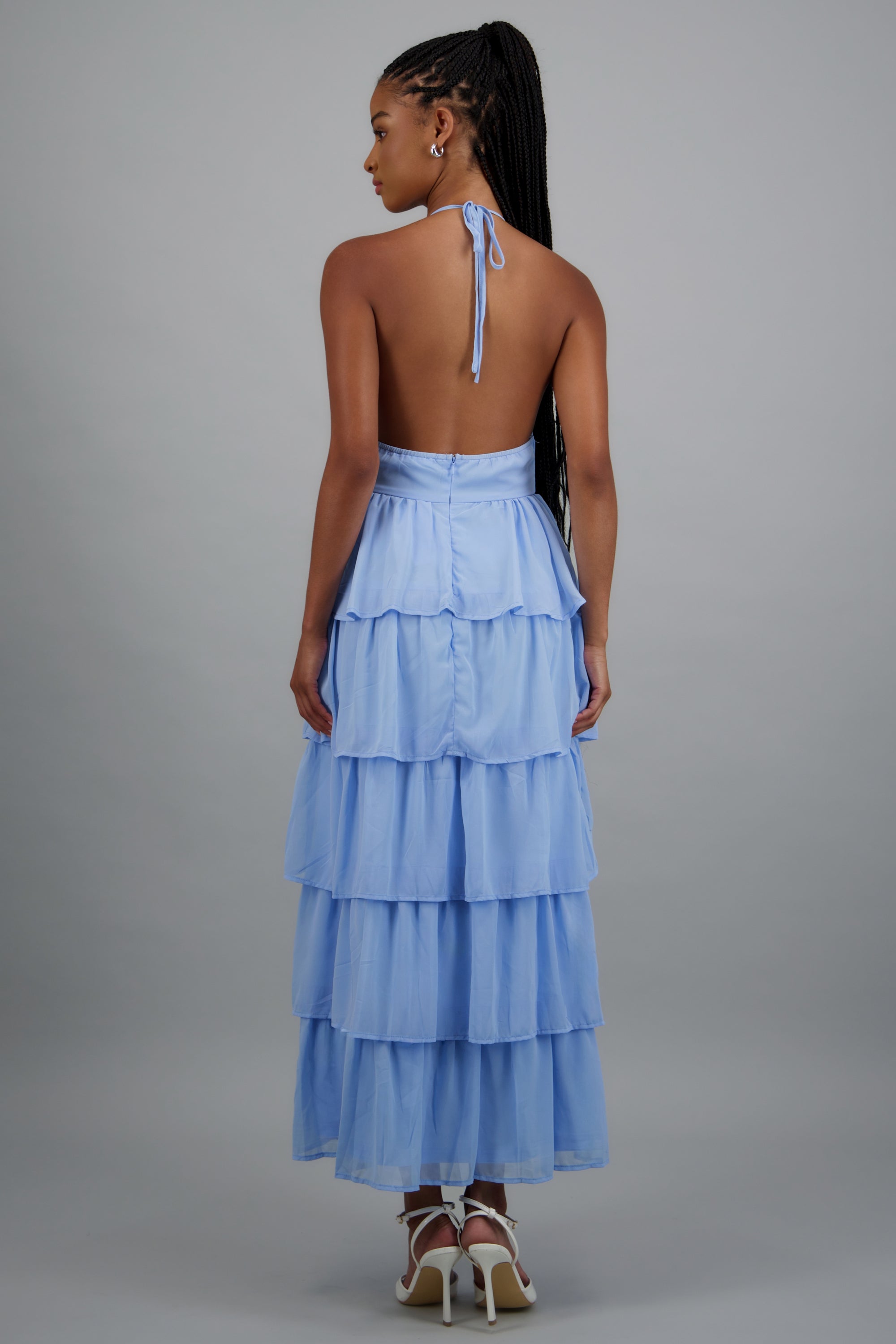 Vestido maxi olanes AZUL CIELO