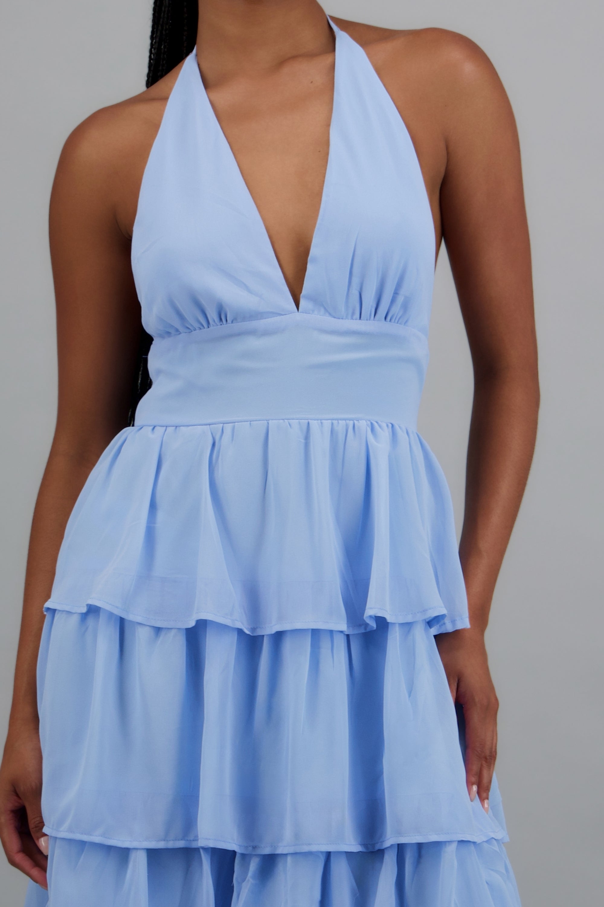 Vestido maxi olanes AZUL CIELO