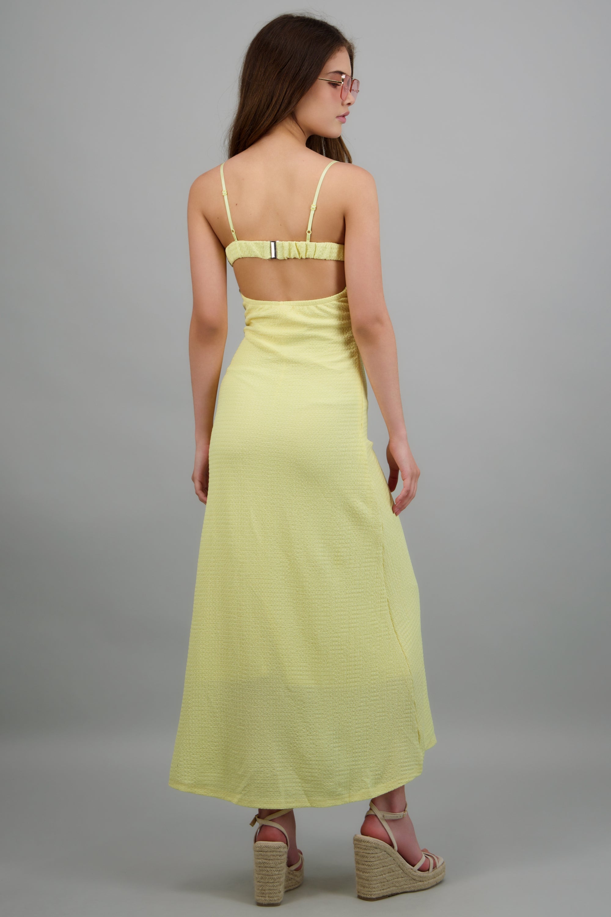 Vestido textura liso AMARILLO