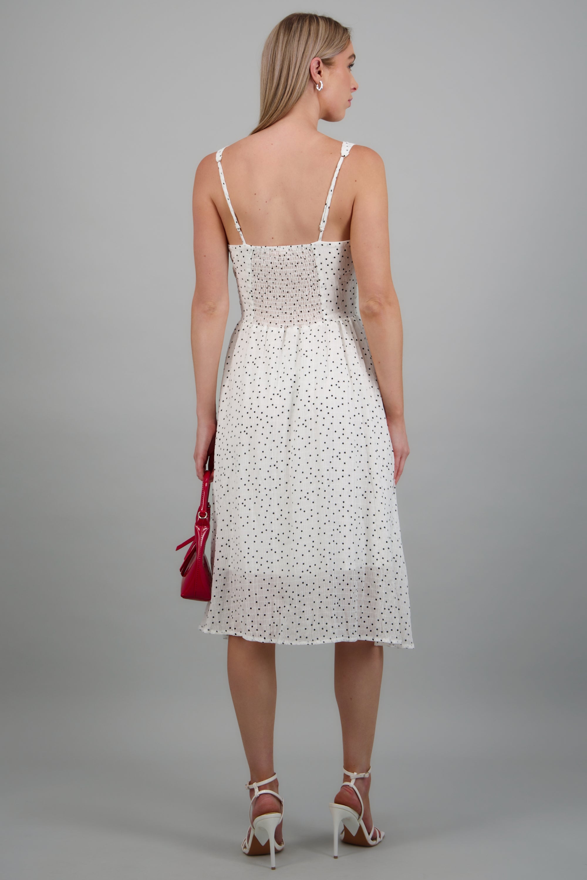 Vestido mini polkas BLANCO COMBO