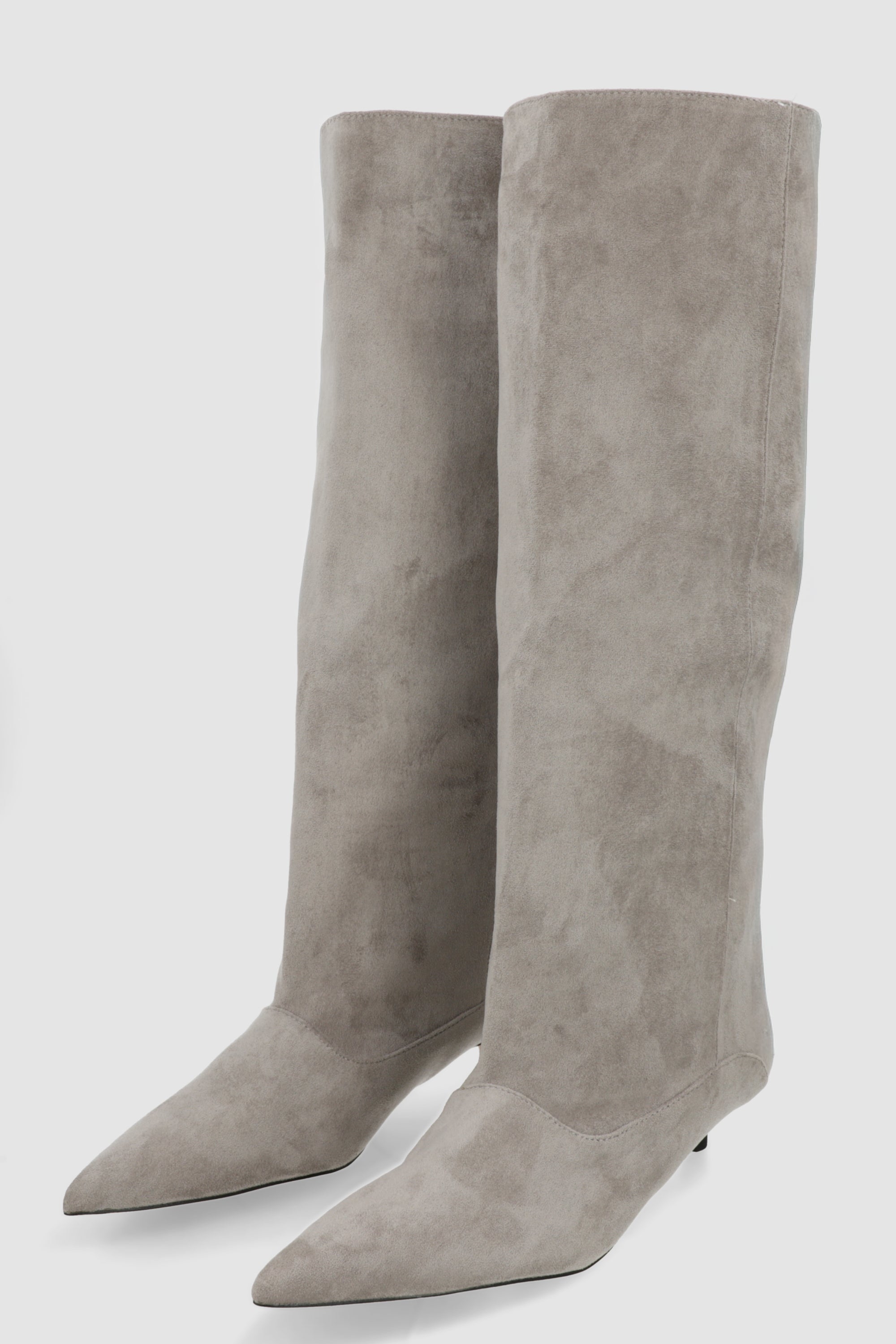 Bota alta bucket gamucina GRIS CLARO
