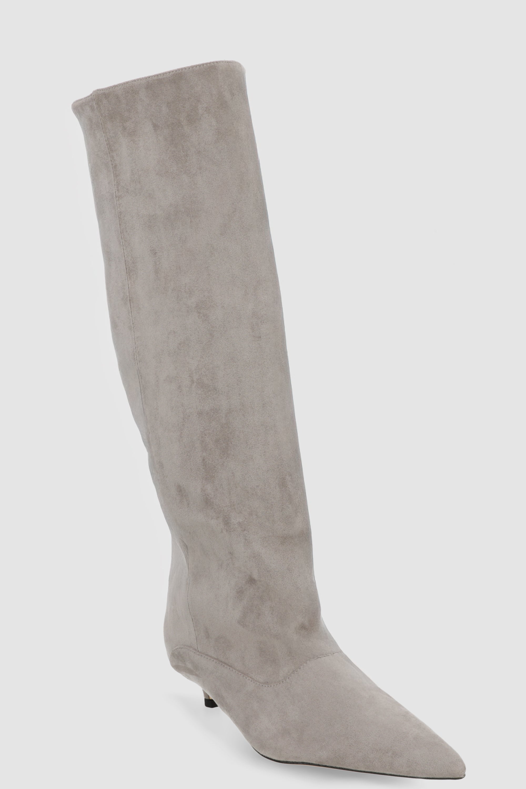 Bota alta bucket gamucina GRIS CLARO
