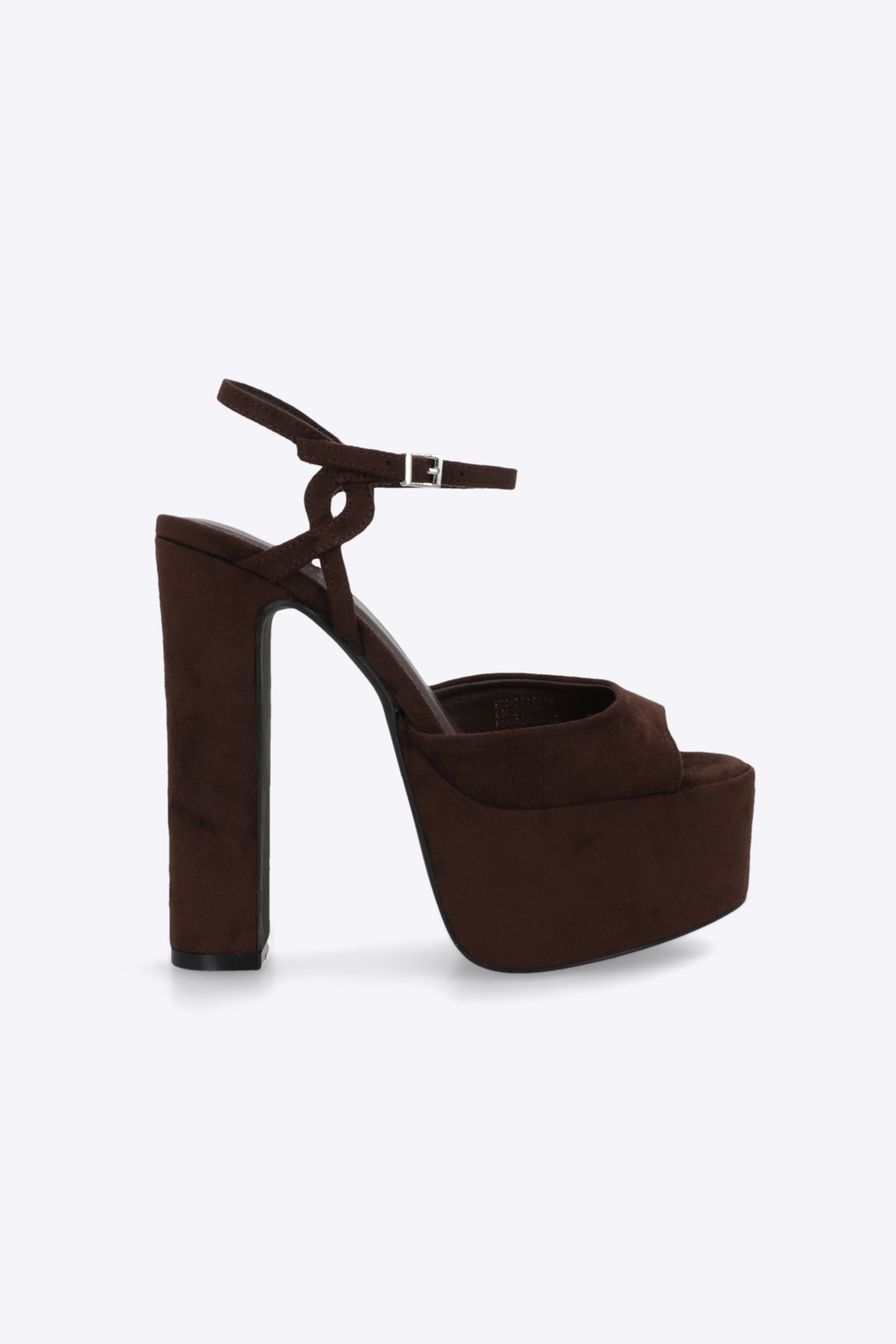 Tacon mega plataforma peep toe suede