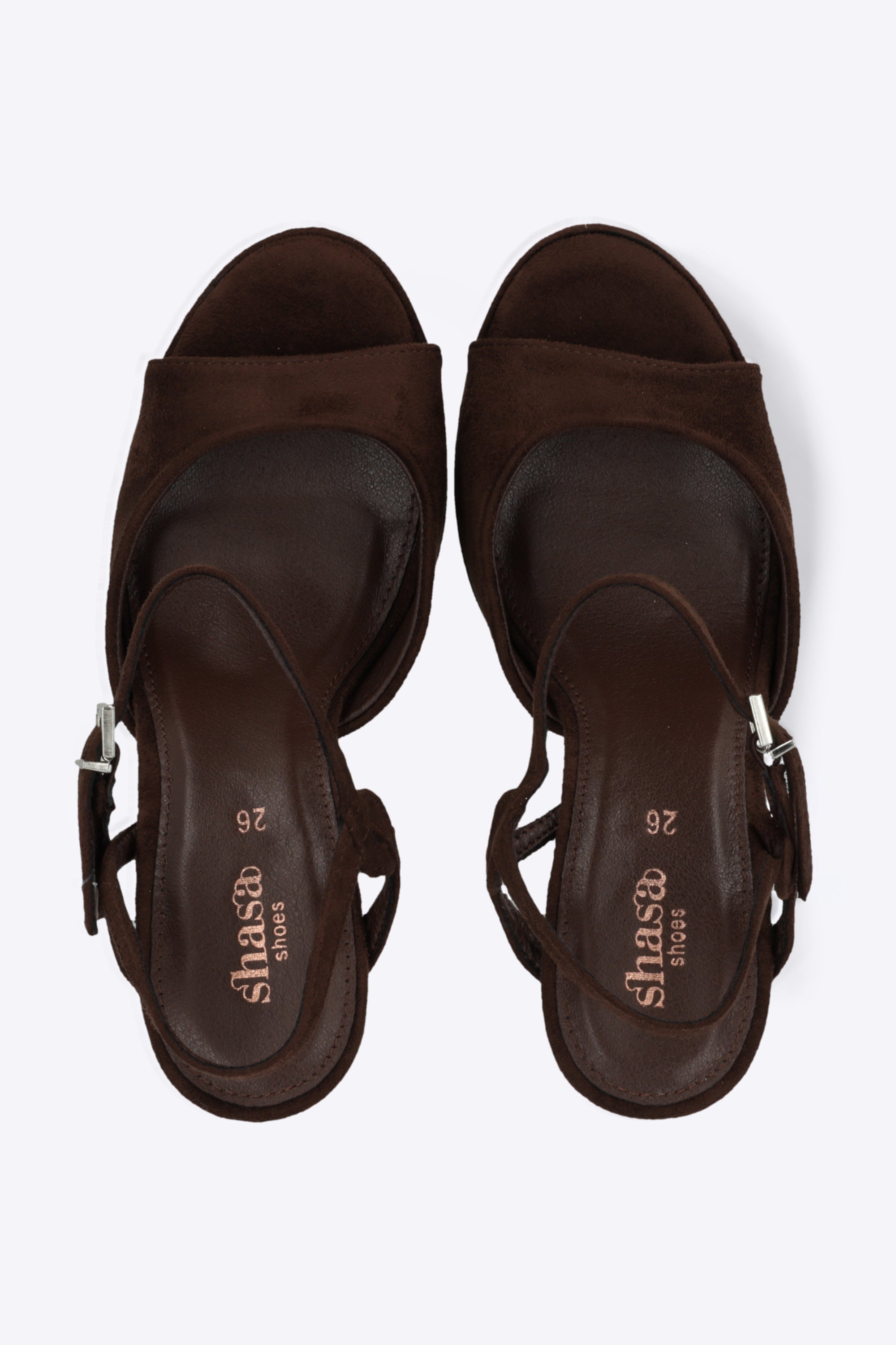 Tacon mega plataforma peep toe suede