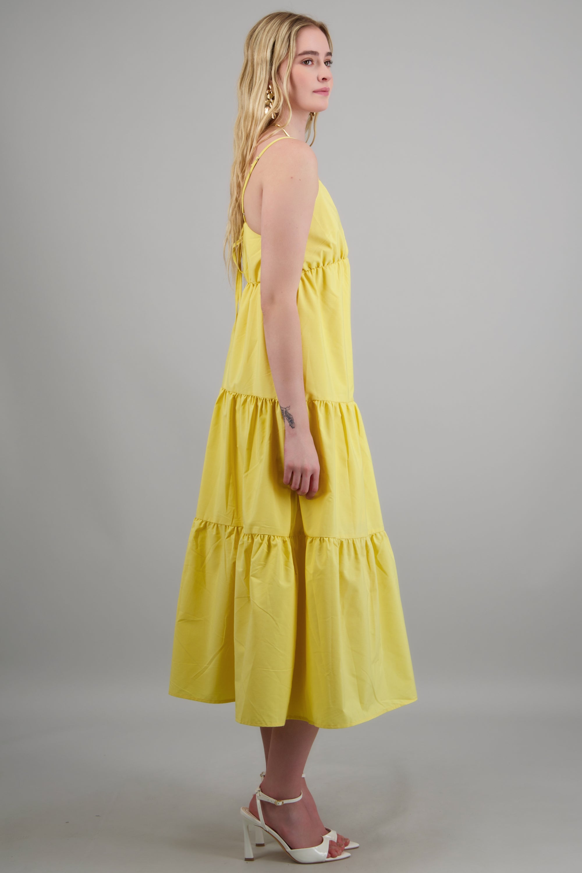 Vestido maxi tirantes AMARILLO