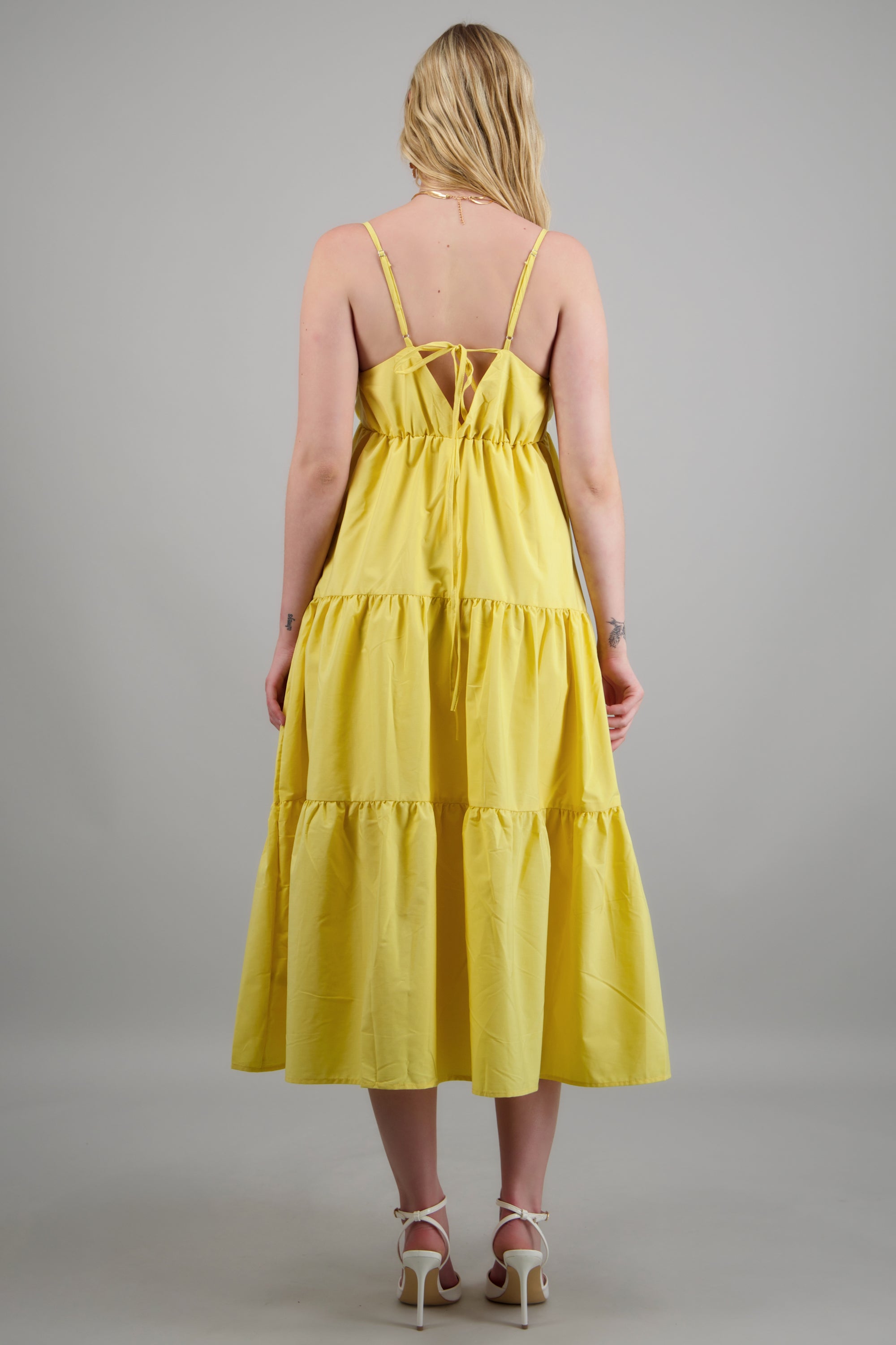Vestido maxi tirantes AMARILLO