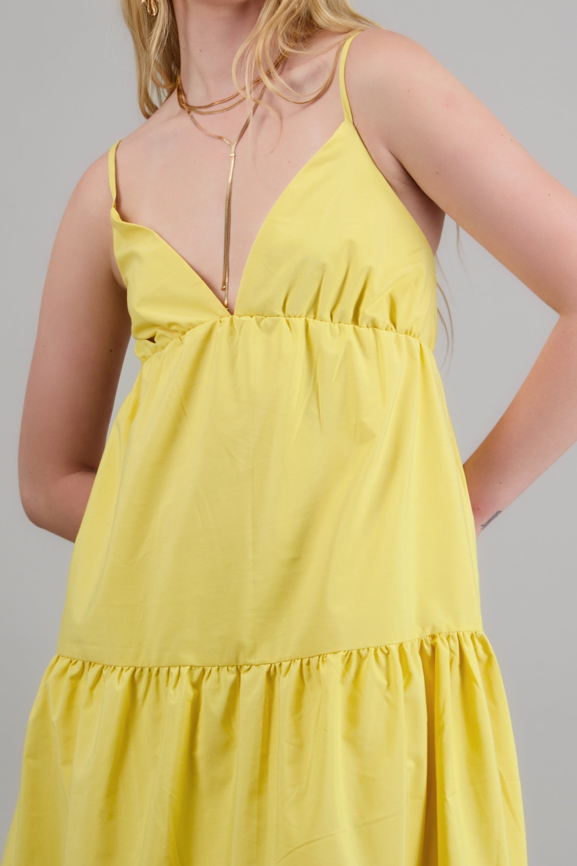 Vestido maxi tirantes AMARILLO