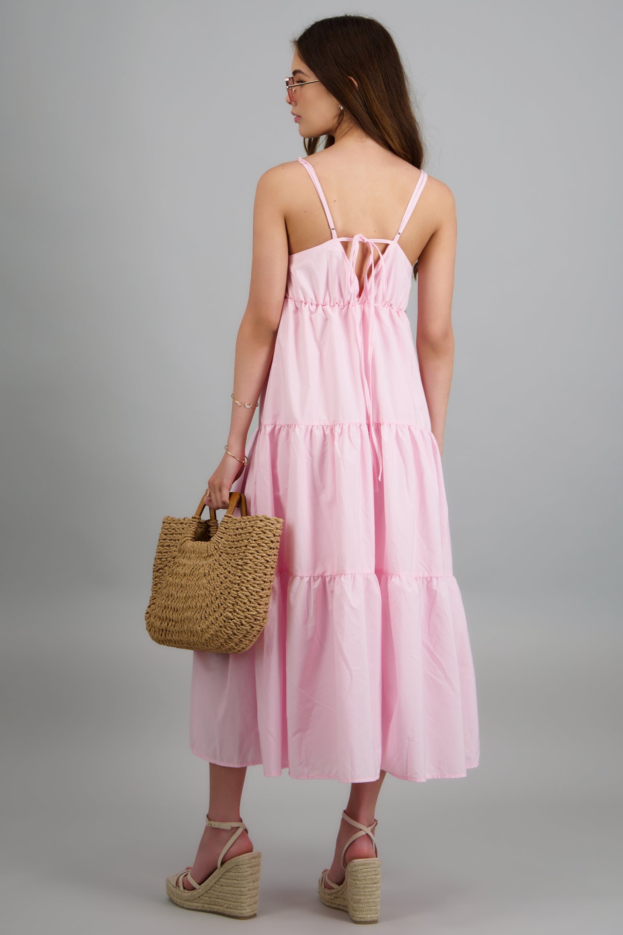 Vestido maxi tirantes ROSA PASTEL