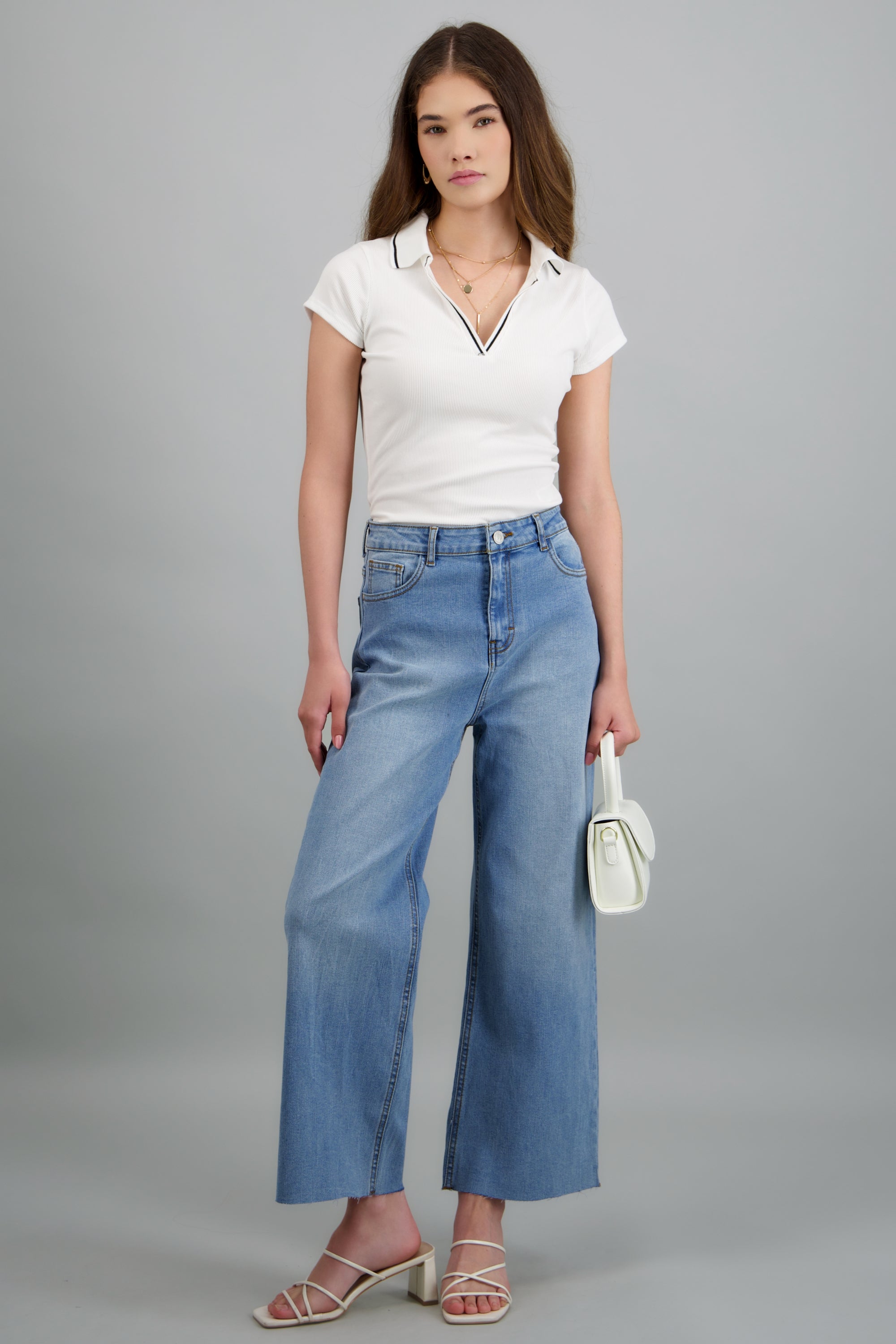 Jeans cropped amplios LIGHT WASH