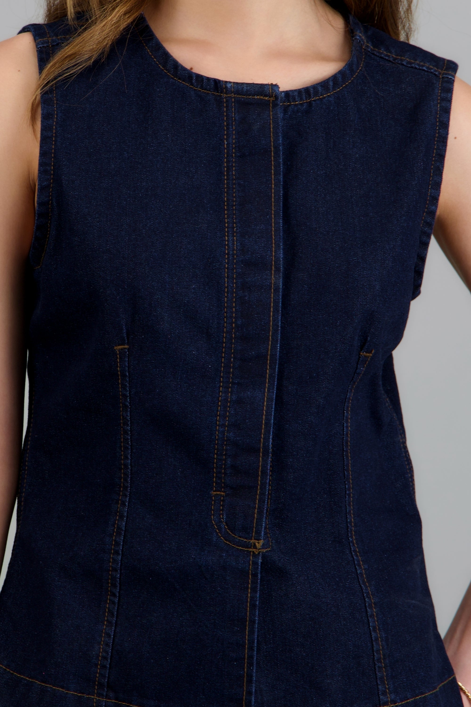 Top denim botones MEDIUM WASH