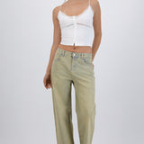 Jeans straight con brillos