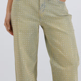 Jeans straight con brillos