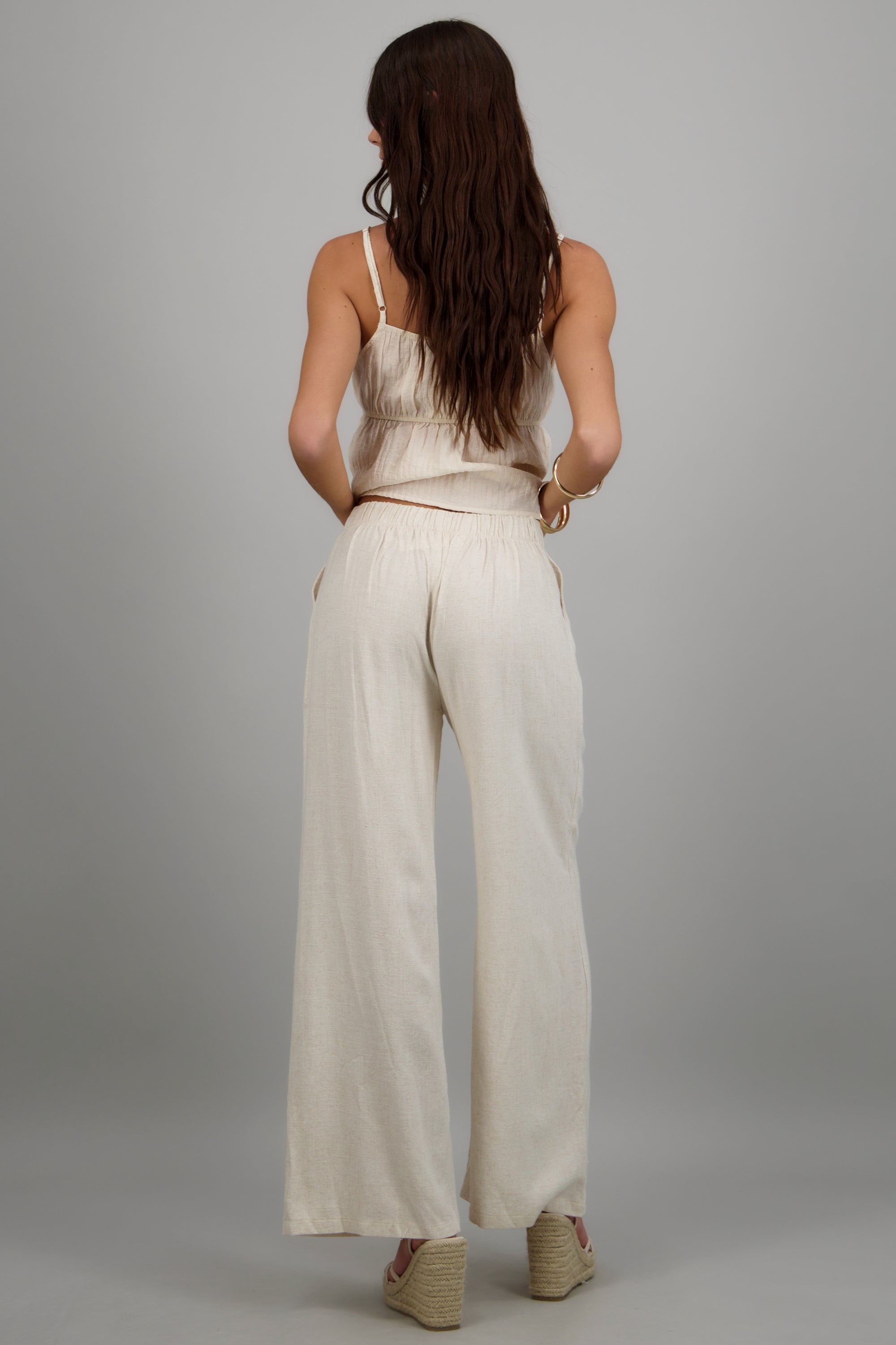 Pantalon amplio liso detalle jareta ARENA