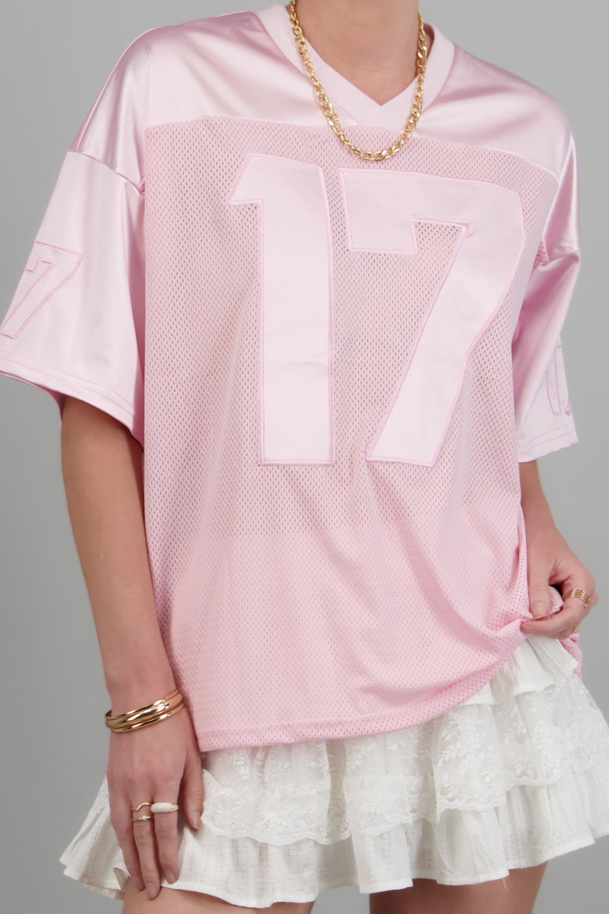 Playera jersey oversized ROSA PASTEL