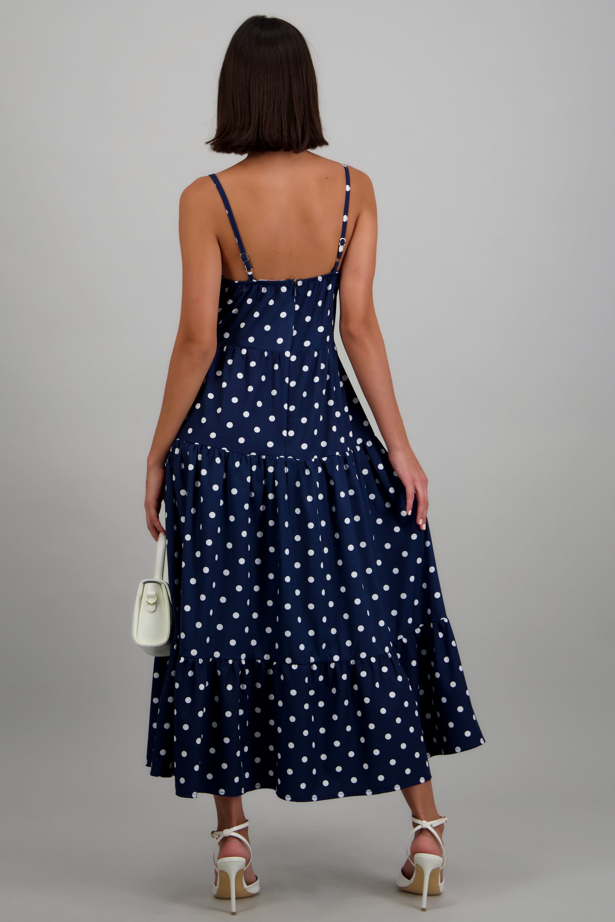 Vestido maxi polkas contraste MARINO COMBO