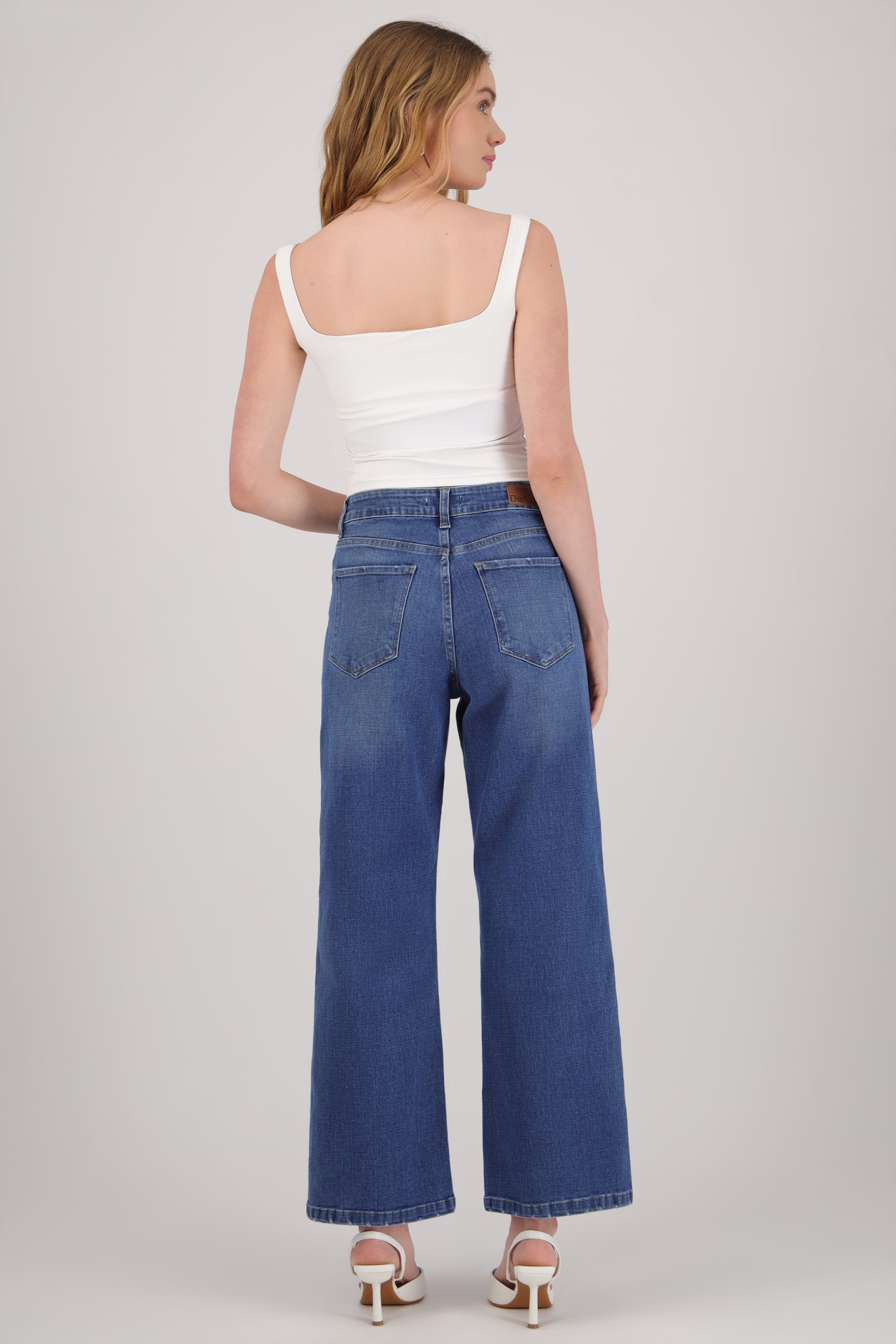 Jeans wide leg cropped LIGHT WASH