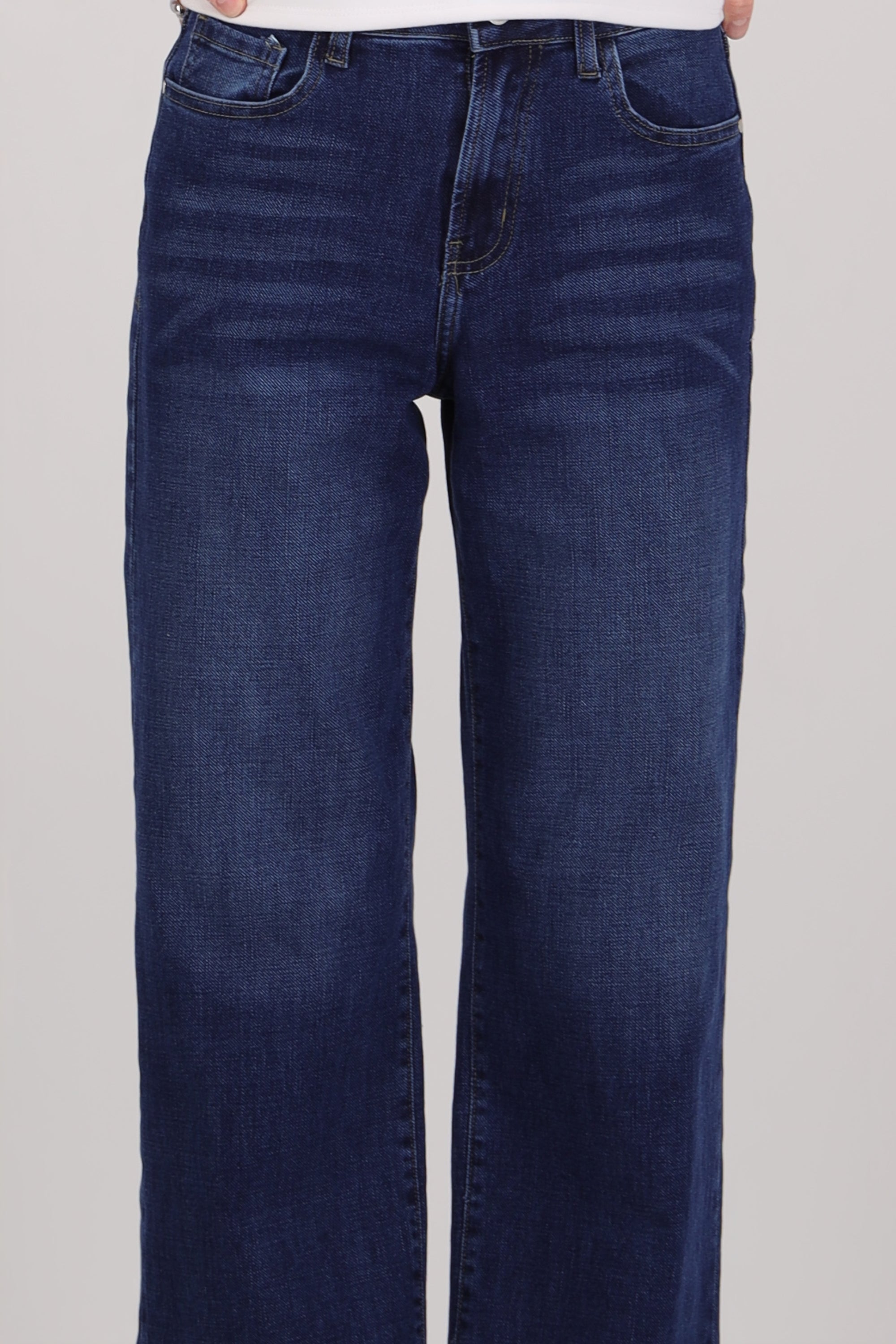 Jeans wide leg cropped DARK WASH