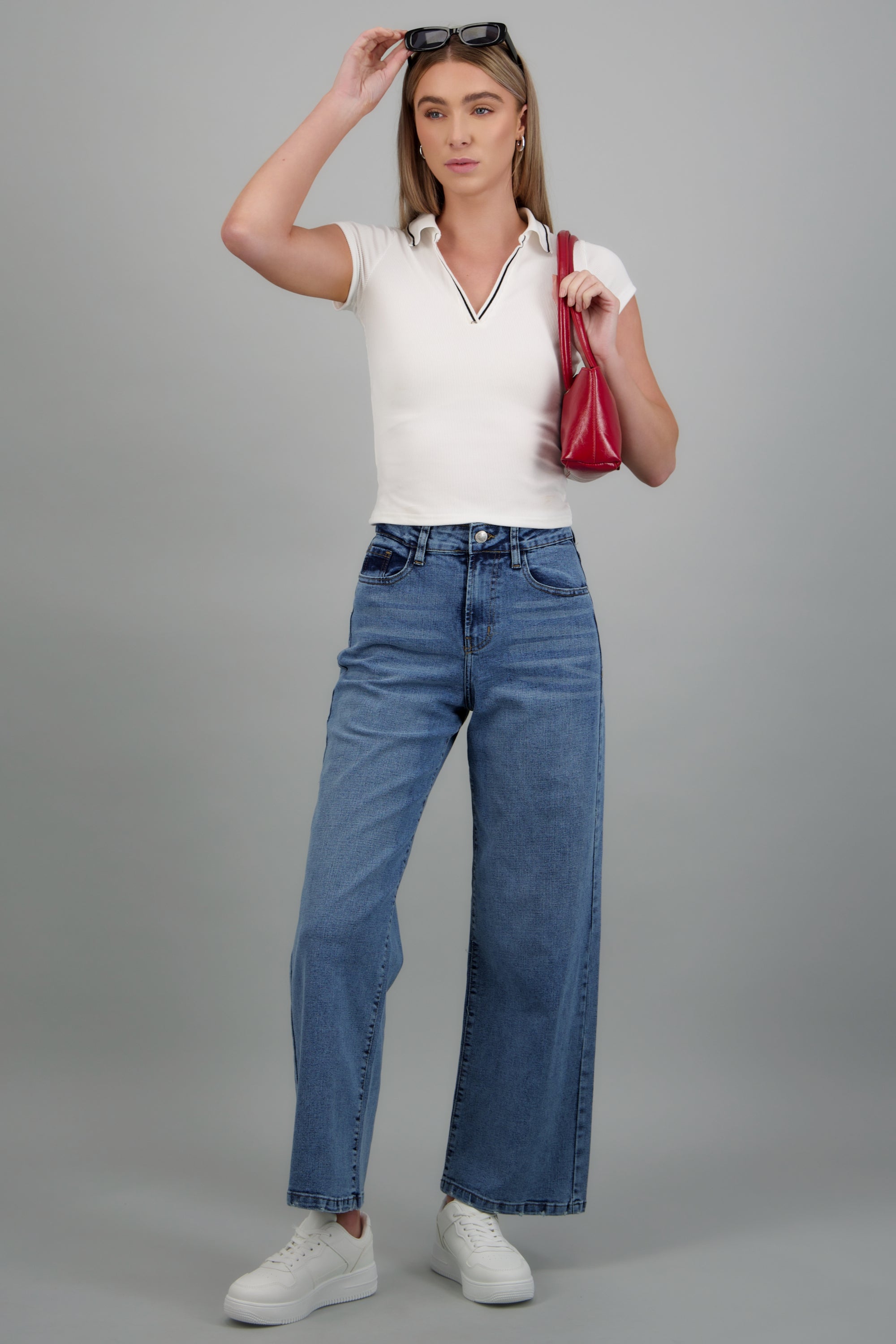 Jeans wide leg cropped MEDIUM WASH