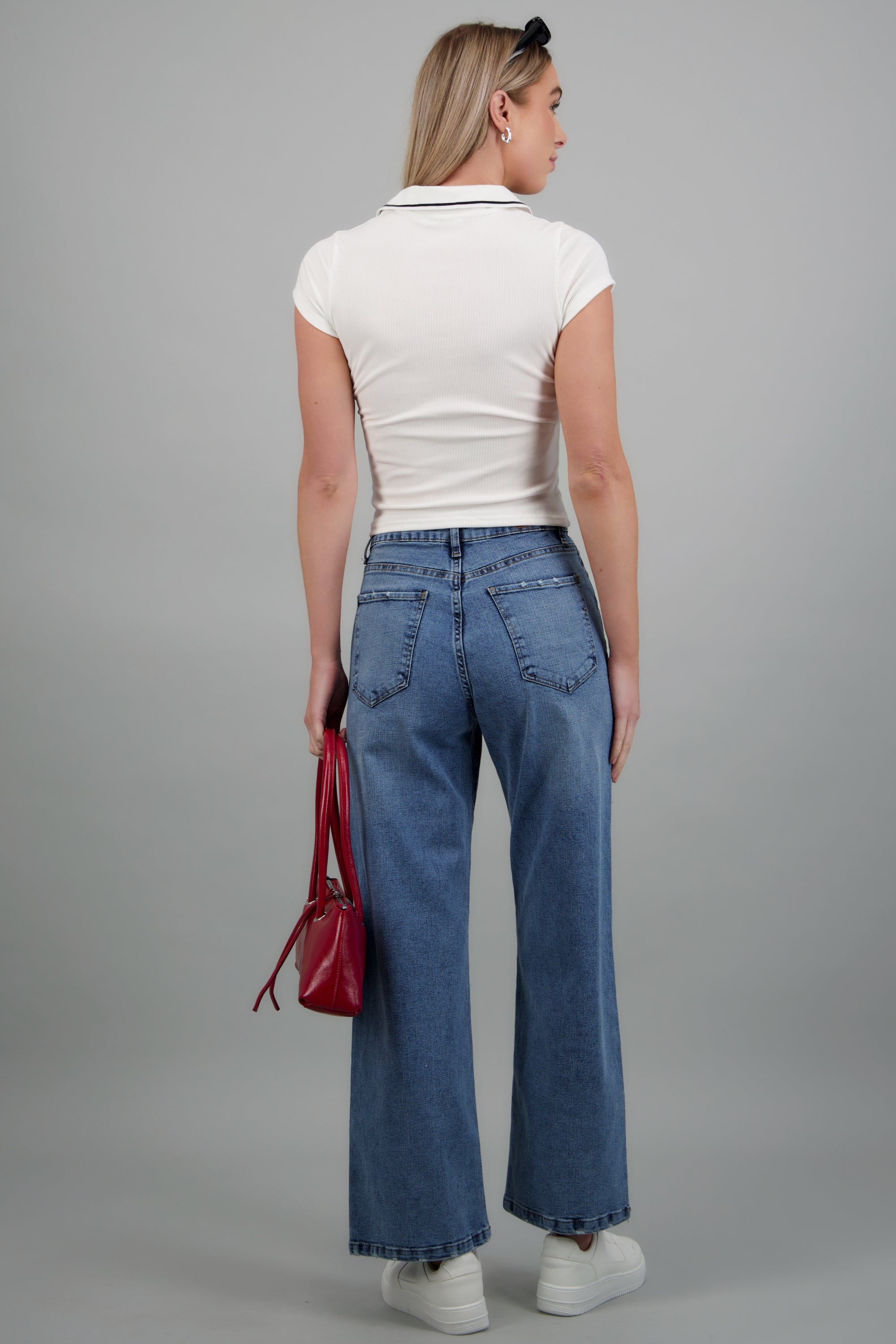Jeans wide leg cropped MEDIUM WASH