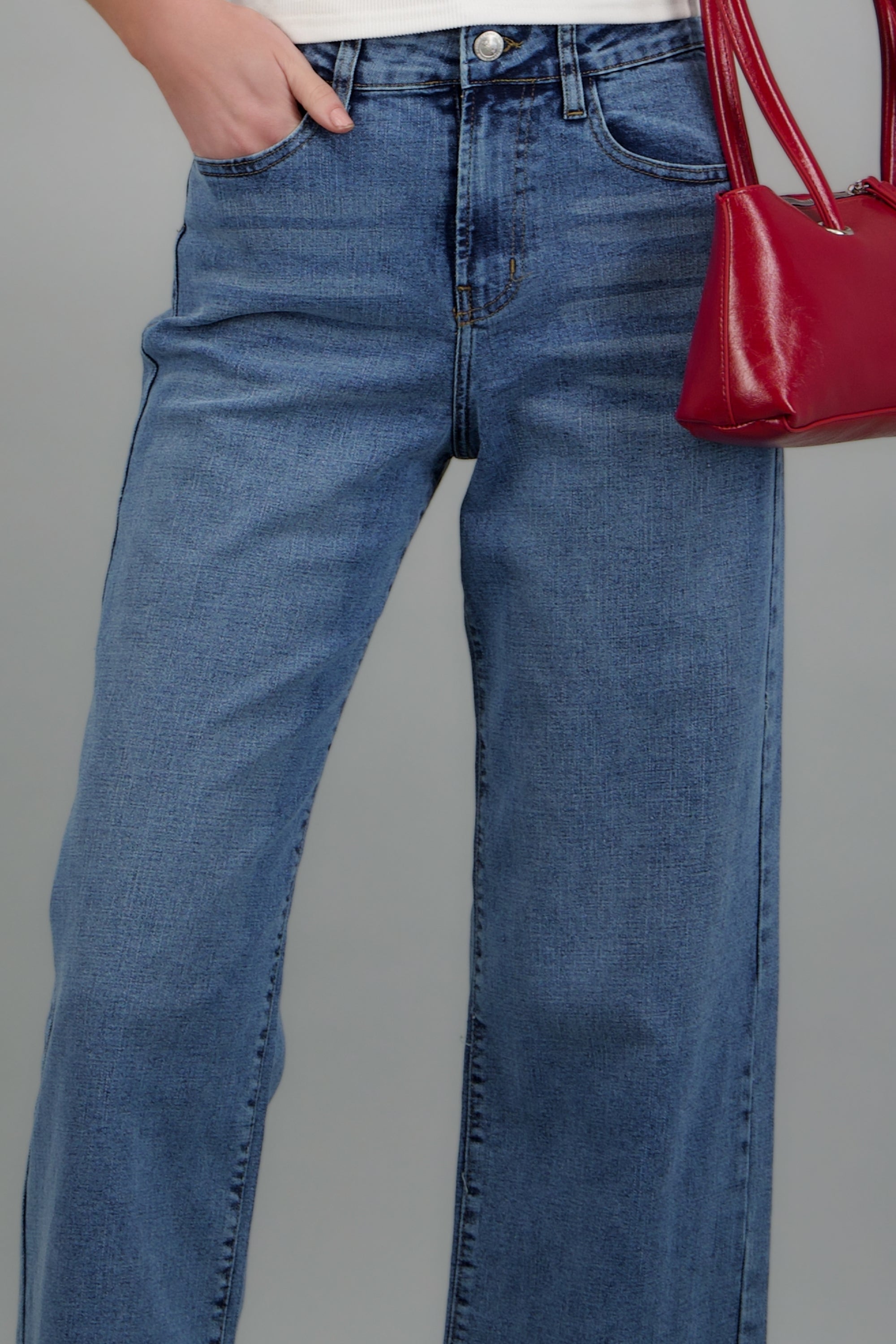 Jeans wide leg cropped MEDIUM WASH
