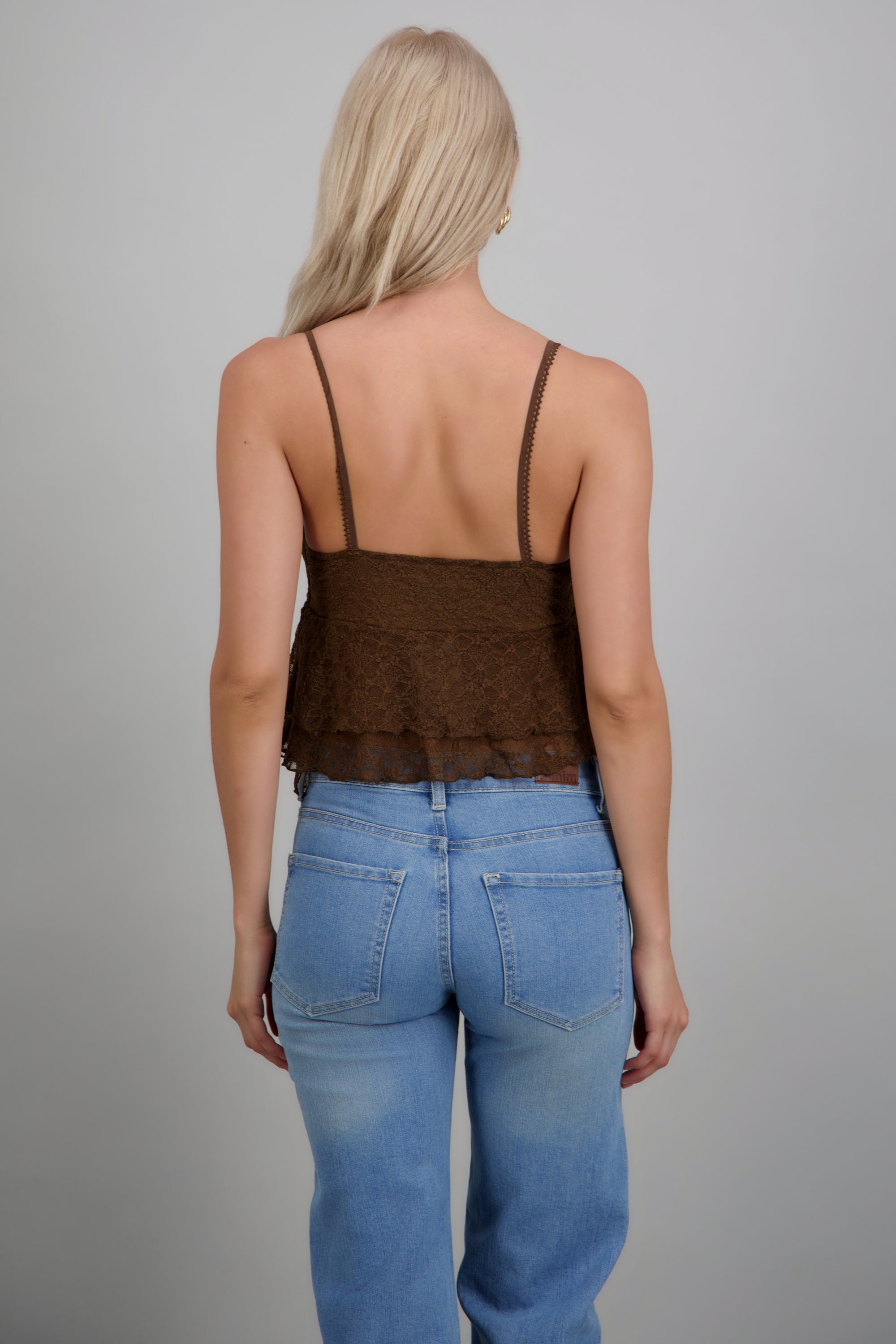 Top texturizado detalle tirantes CHOCOLATE
