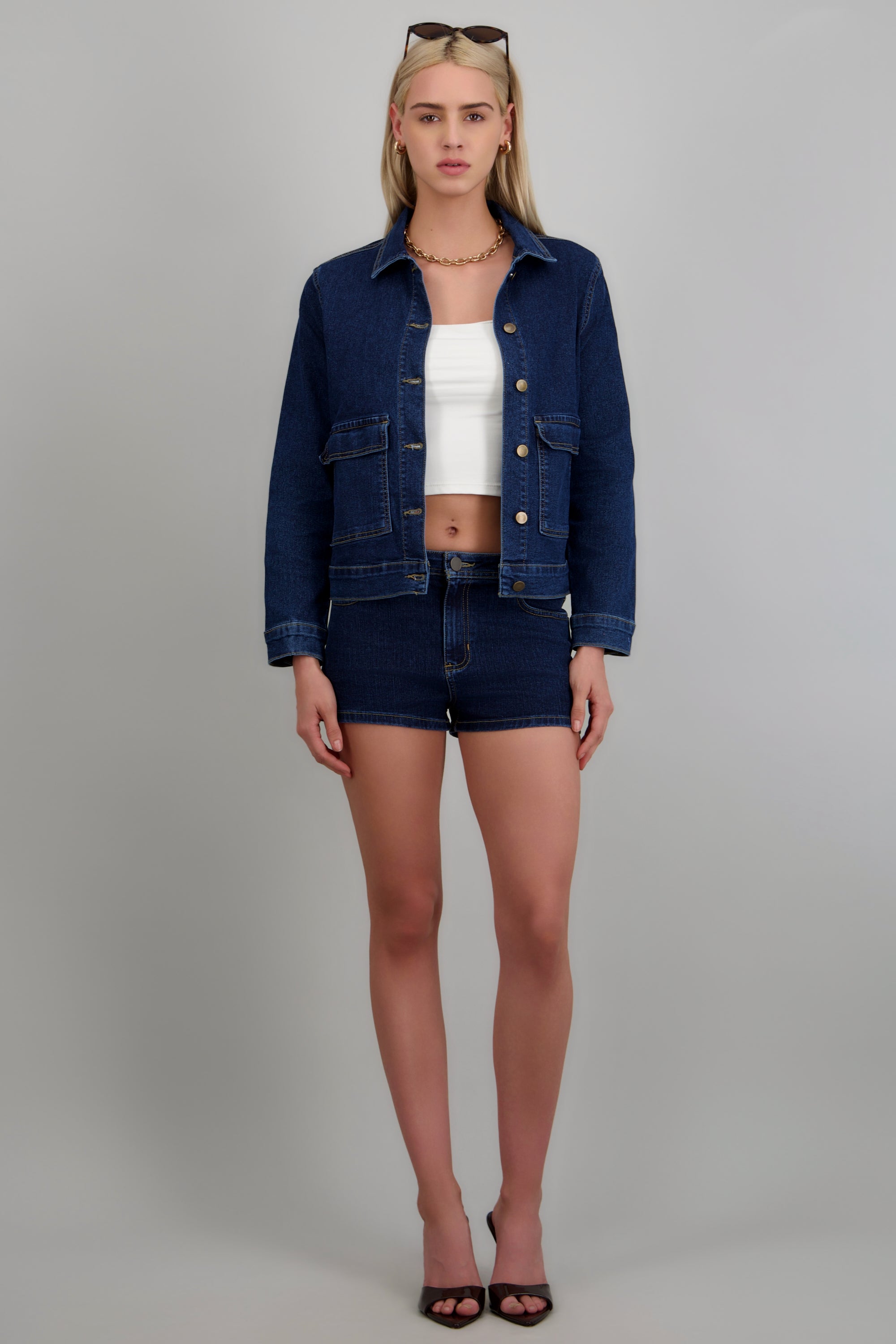 Mini short denim bolsas MEDIUM WASH